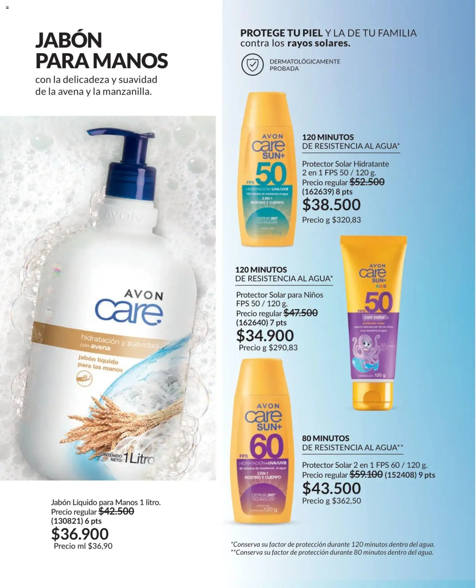 Avon revista - valida desde el 25.02.2026 | Página: 160 | Productos: Agua, Avena, Protector solar, Jabón