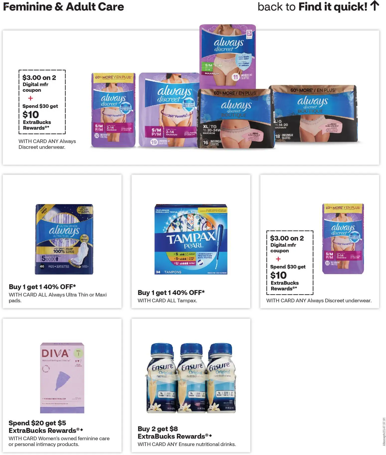 CVS Pharmacy Weekly Ad - CA - valid from 08.03.2026 | Page: 8 | Products: Tampons, Underwear, Cap