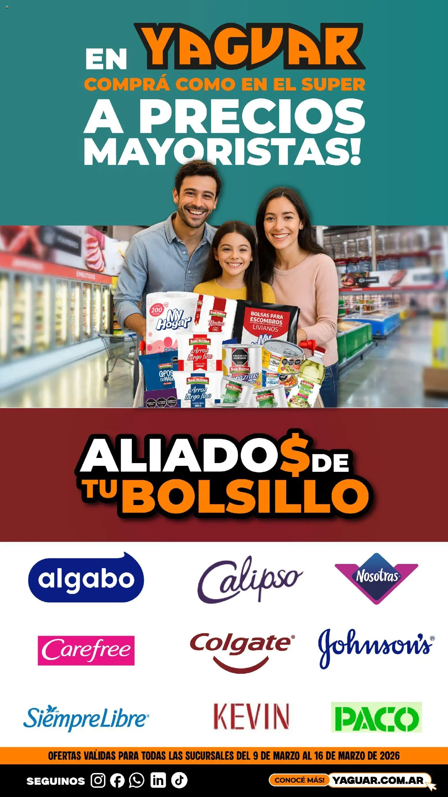 Yaguar - Aliados de tu bolsillo Buenos Aires │ válido desde el 09.03.2026 | Página: 1 | Productos: Copos, Vinagre, Maiz, Arroz
