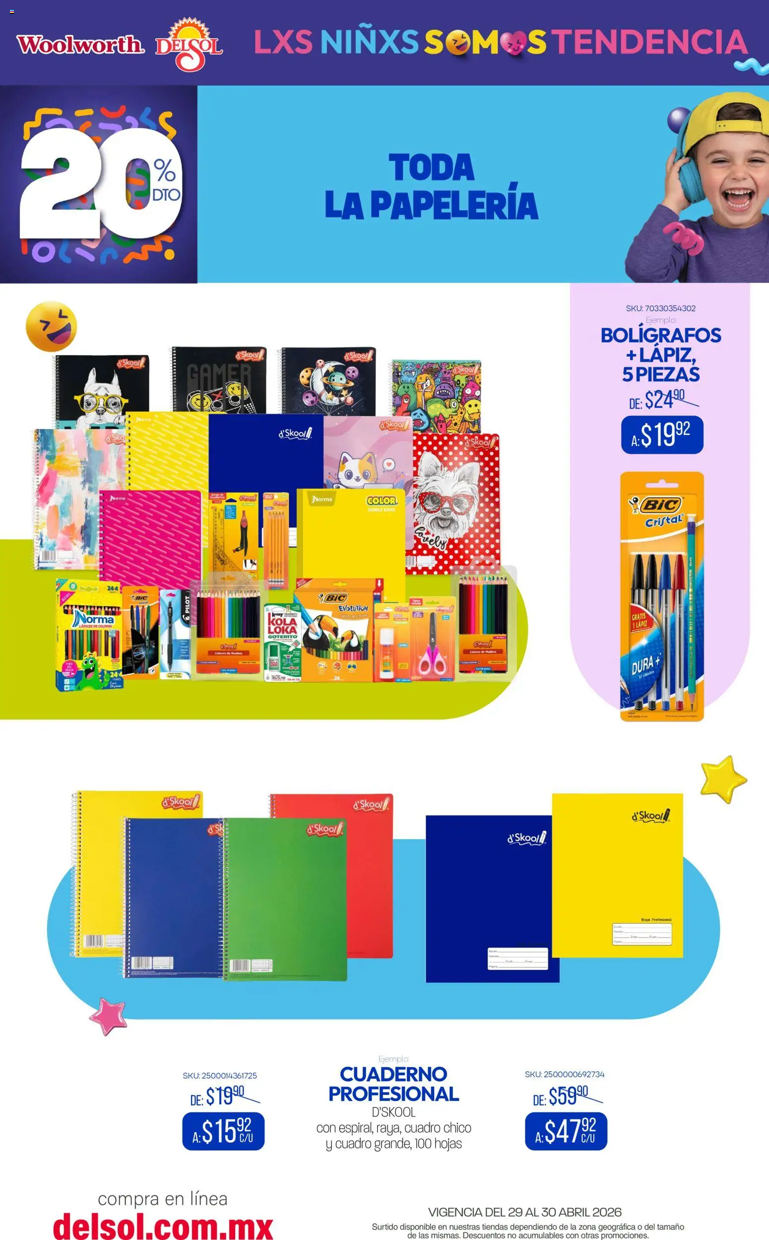 Nuevas ofertas de Del Sol y Woolworth válidas en toda la República Mexicana desde el 29.04.2026. ¡Encuentra las mejores ofertas en Del Sol y Woolworth katalog Venta Especial Día del Niño 2026! | Página: 18