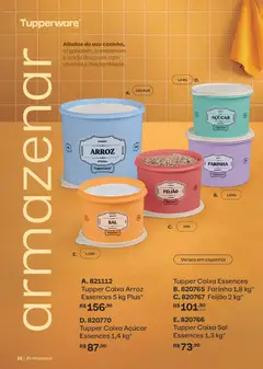 Tupperware catálogo Vitrine 05 - Pré-Visualização do folheto da loja Tupperware, válido de 01.05.2026 | Página: 16 | Produtos: Feijão, Arroz, Açúcar, Sal