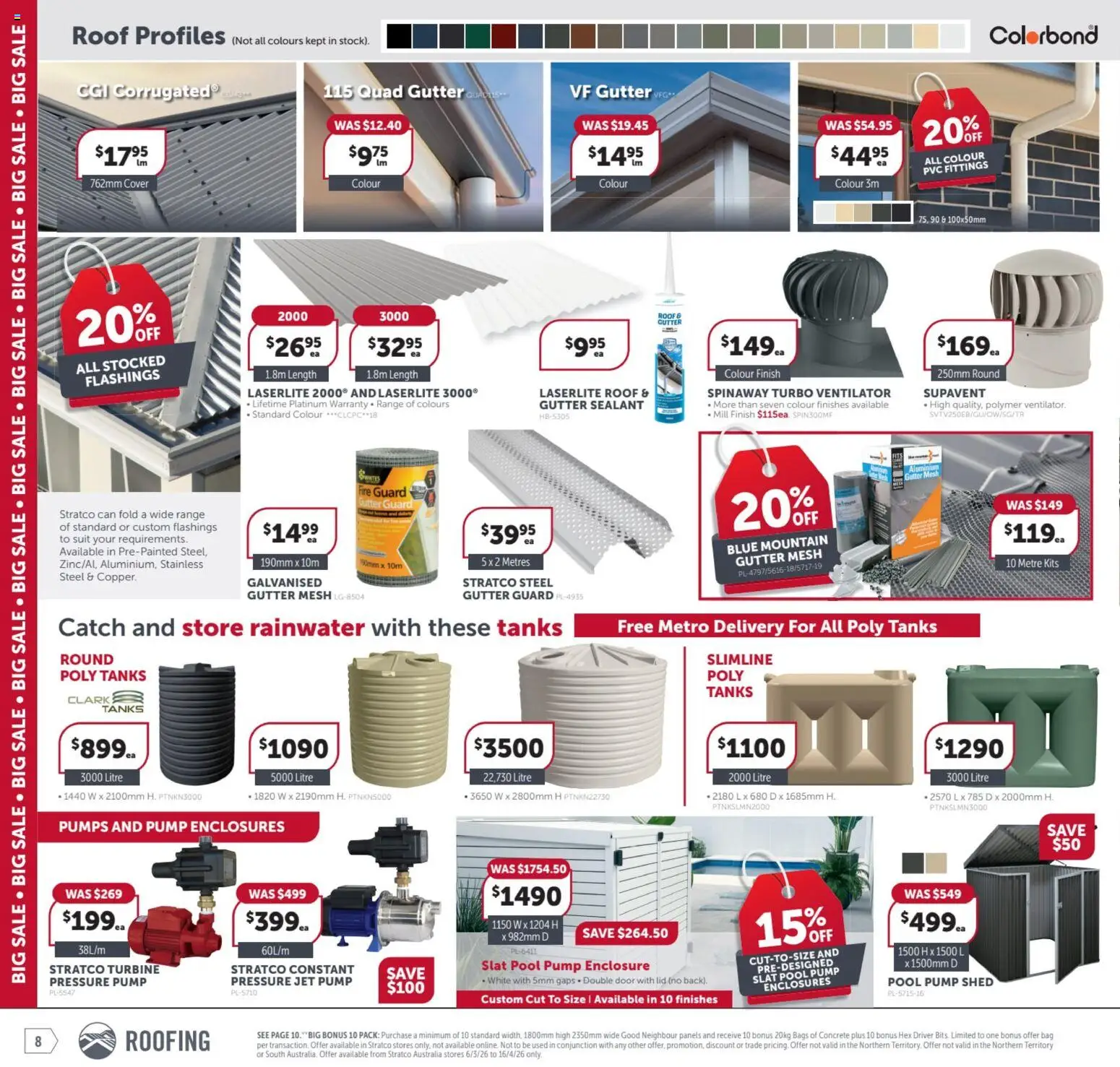 Stratco catalogue - valid from 06.03.2026 | Page: 8 | Products: Kits, Pumps, Shed, Bag