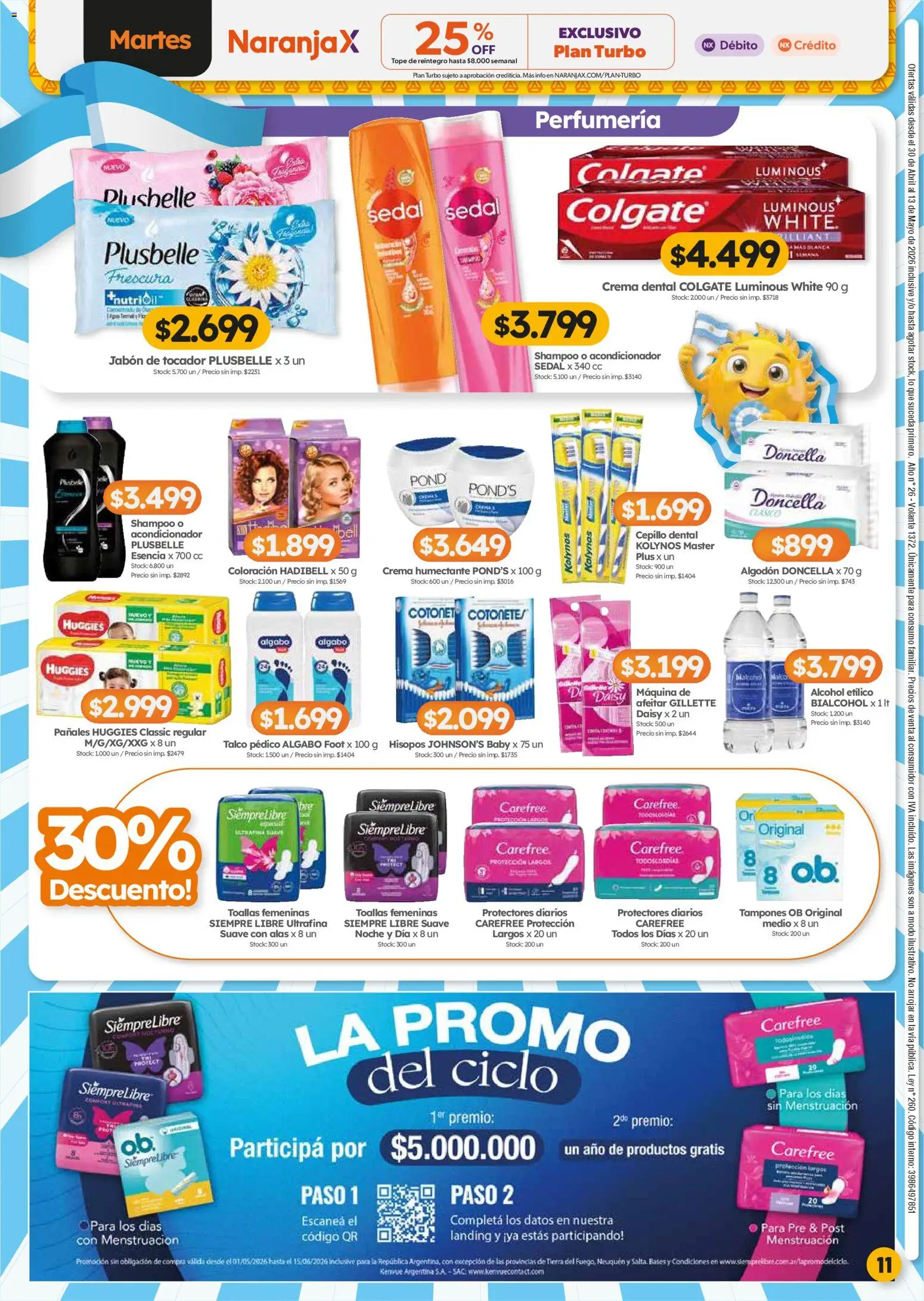 Cordiez ofertas │ válido desde el 30.04.2026 | Página: 11 | Productos: Toallas, Cepillo, Pañales, Crema