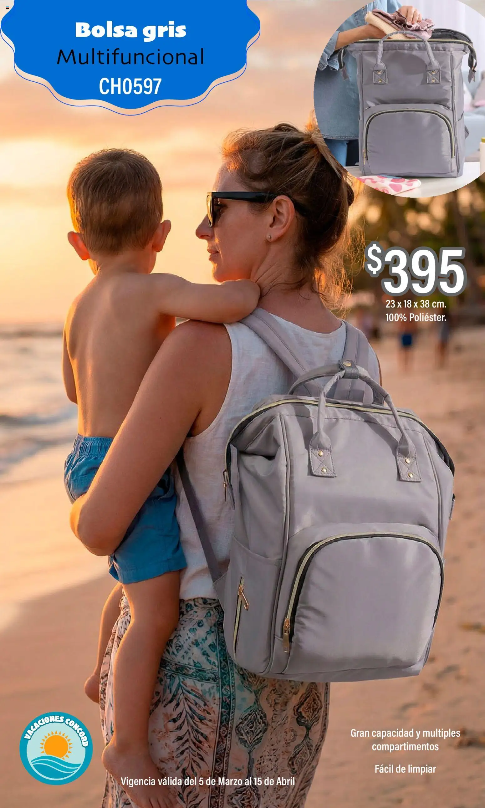 Nuevas ofertas de Colchas Concord válidas en toda la República Mexicana desde el 05.03.2026. ¡Encuentra las mejores ofertas en Colchas Concord catálogo Vacaciones! | Página: 18 | Productos: Bolsa