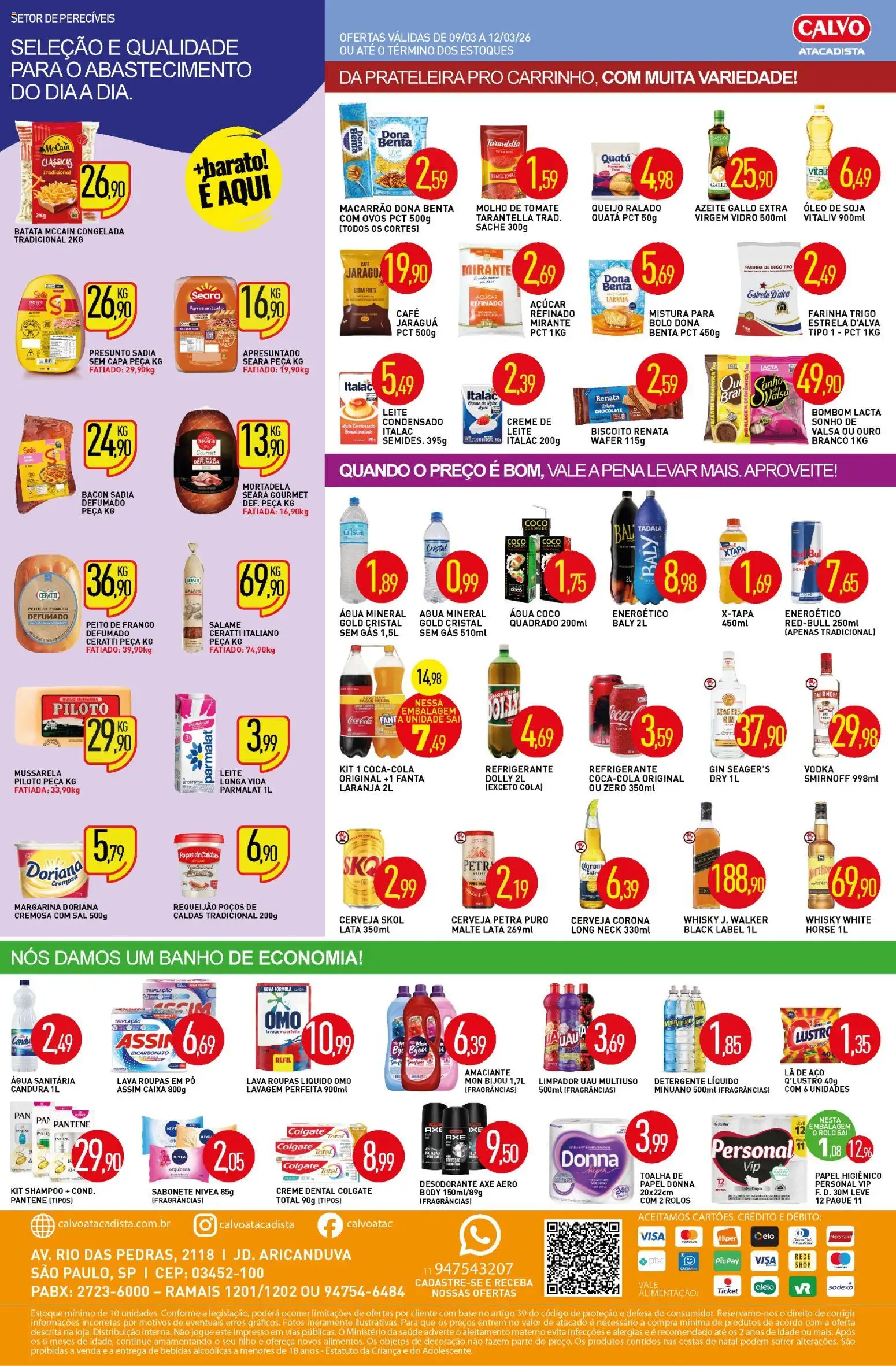 Calvo Atacadista Folheto - válido de 09.03.2026 | Página: 2 | Produtos: Desodorante, Leite, Bombom, Peito de frango