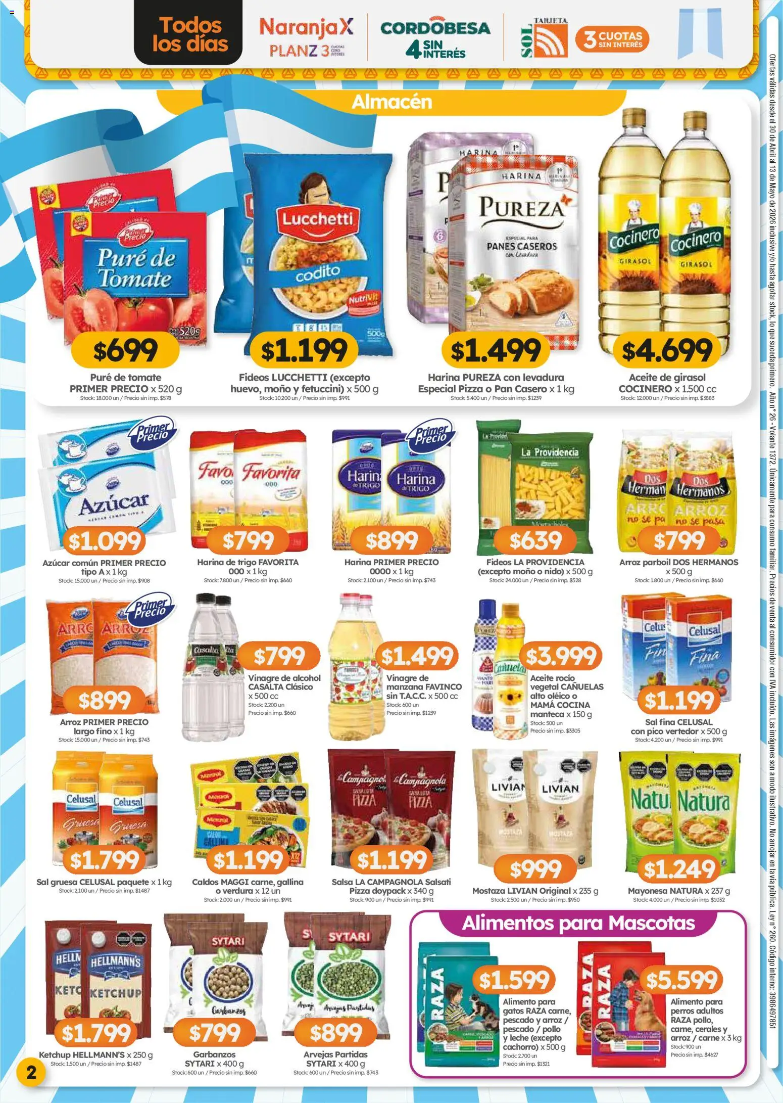 Cordiez ofertas │ válido desde el 30.04.2026 | Página: 2 | Productos: Moño, Pescado, Vinagre, Fideos