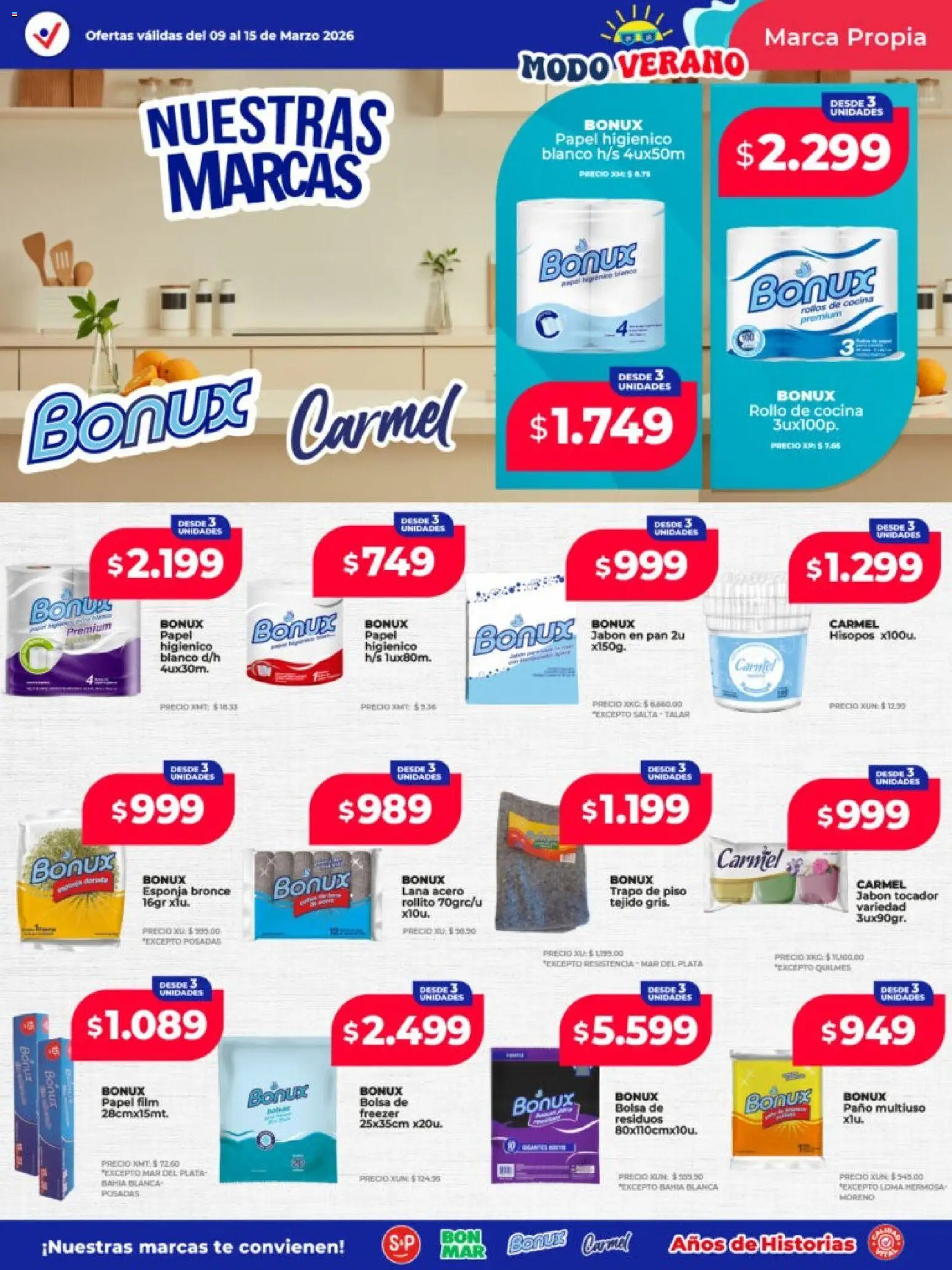 Vital - Especial nuestras marcas │ válido desde el 09.03.2026 | Página: 2 | Productos: Papel higiénico, Bolsa, Cocina, Pan