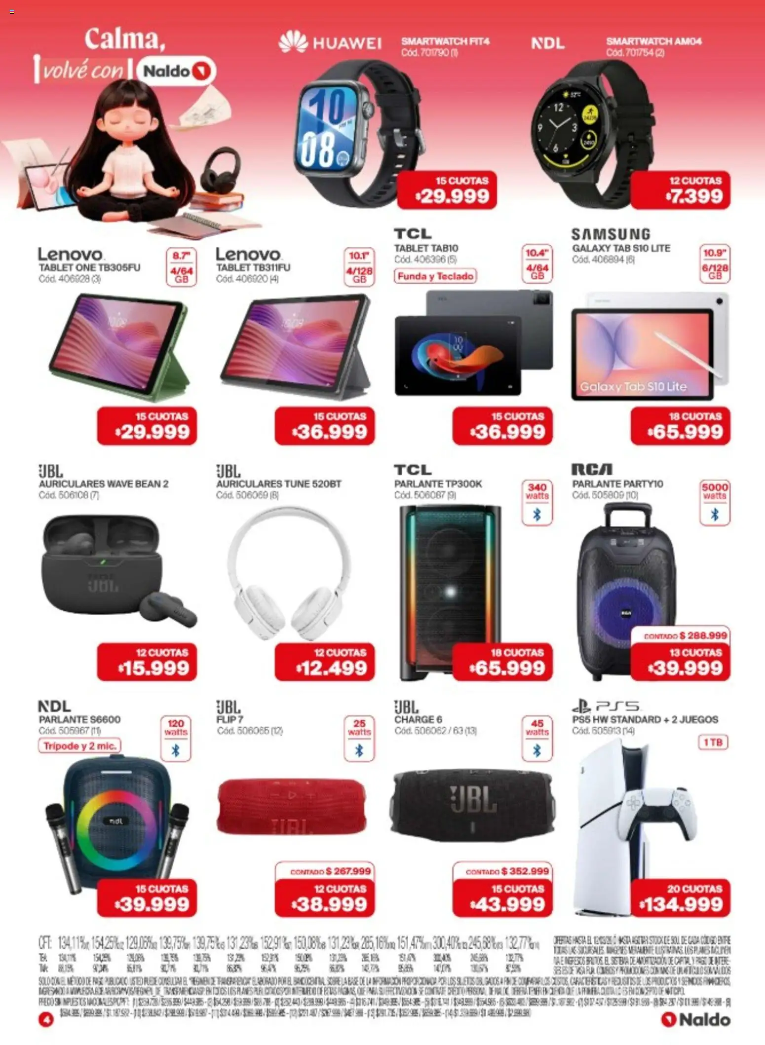 Naldo catálogo │ válido desde el 02.03.2026 | Página: 4 | Productos: Teclado, Auriculares, Tablet, Parlante