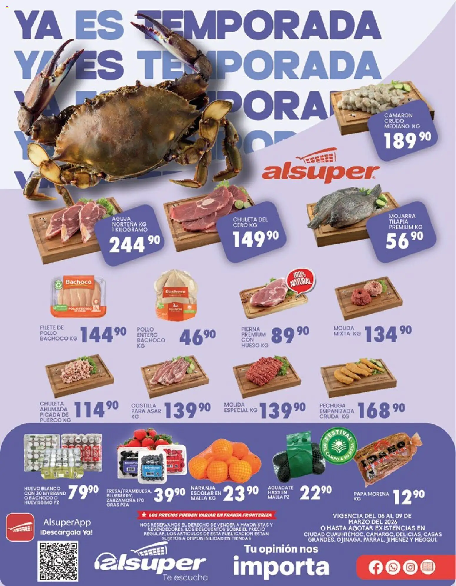 Nuevas ofertas de Alsuper válidas en toda la República Mexicana desde el 06.03.2026. ¡Encuentra las mejores ofertas en Alsuper folleto! | Página: 1 | Productos: Pollo, Aguacate, Té, Sobre