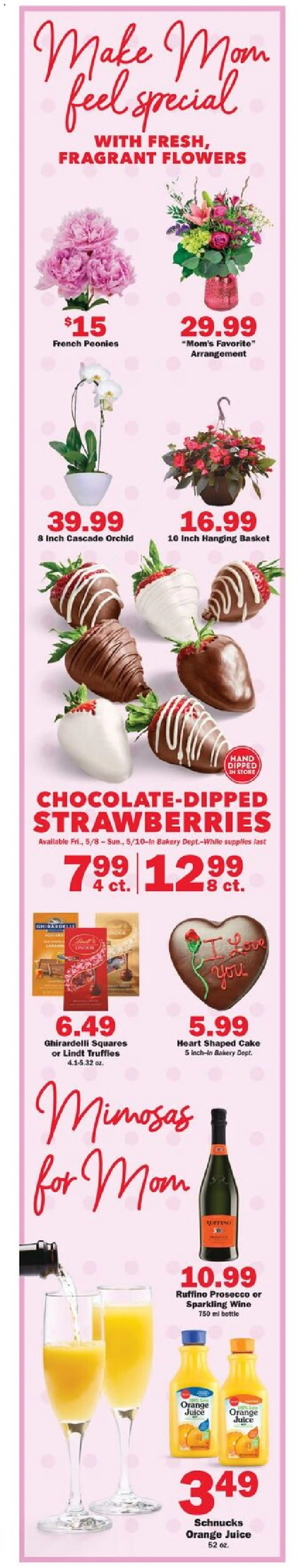 Schnucks Weekly Print Ad - IN - valid from 06.05.2026 | Page: 1 | Products: Bakery, Basket, Wine, Strawberries