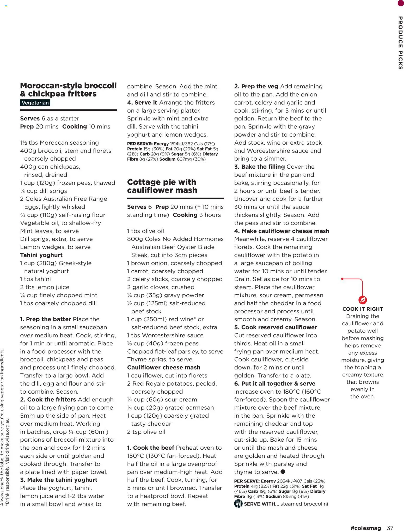 Coles catalogue - valid from 05.03.2026 | Page: 37 | Products: Powder, Sour cream, Lemon, Cauliflower