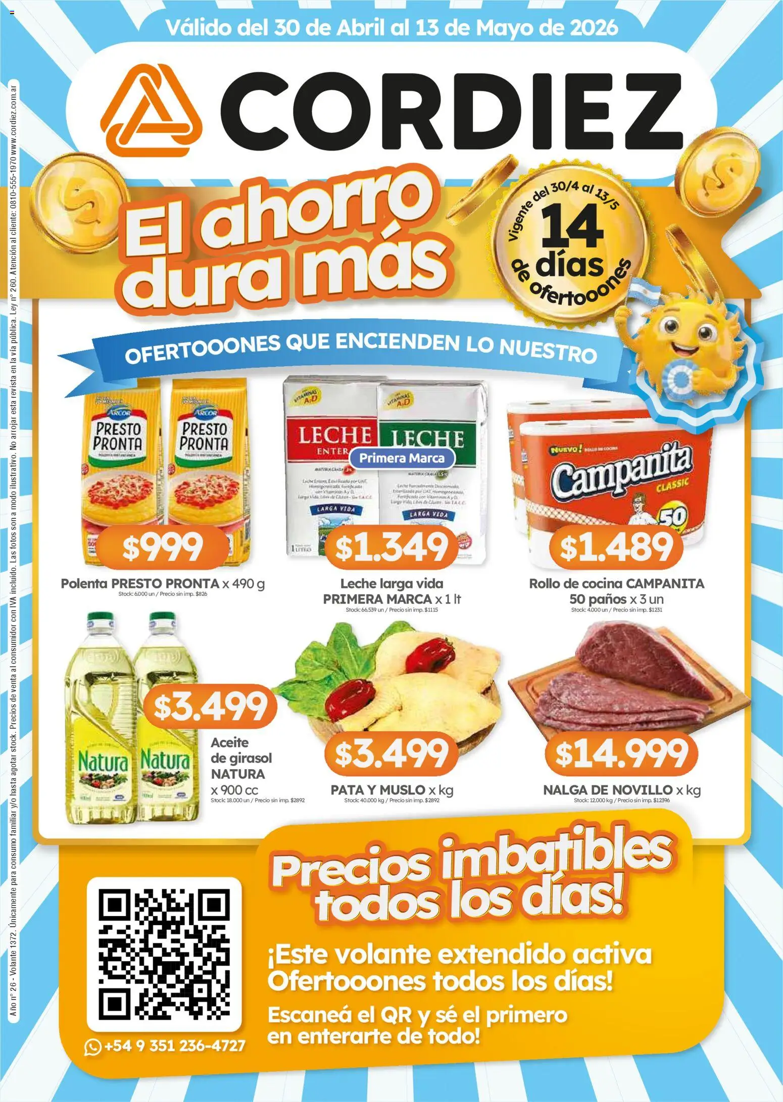 Cordiez ofertas │ válido desde el 30.04.2026 | Página: 1 | Productos: Cocina, Aceite, Polenta, Leche
