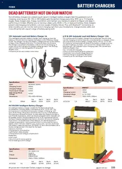 Preview of Jaycar Engineering & Scientific Catalogue 2025/2026  - valid from 09.07.2025 | Page: 335 | Products: Battery, Charger, Watch, Fan