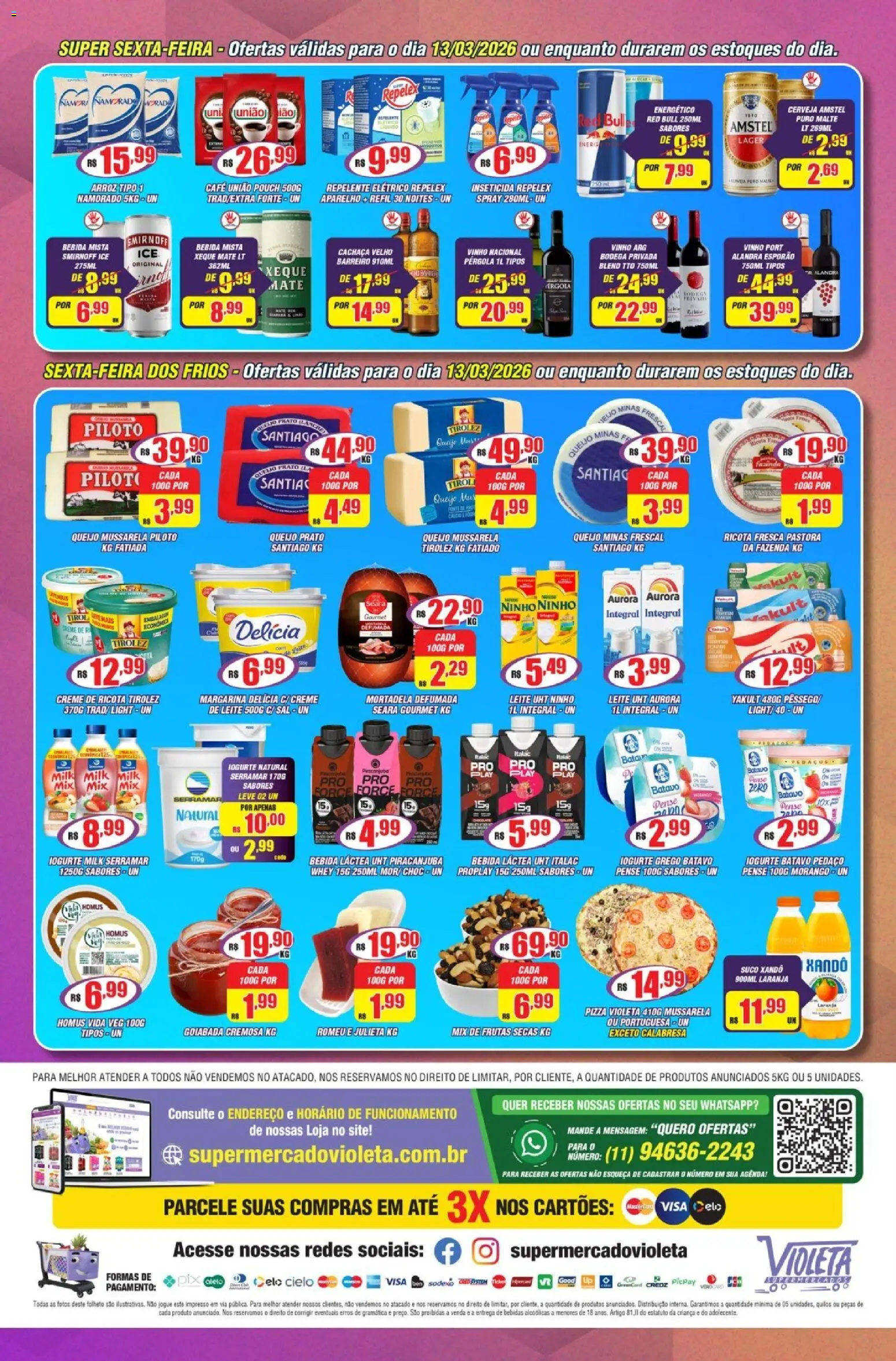 Violeta Supermercados Folheto - válido de 10.03.2026 | Página: 4 | Produtos: Queijo, Cerveja, Arroz, Ricota