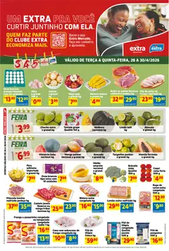 Extra ofertas de Mercado Terça e Quinta - Pré-Visualização do folheto da loja Extra, válido de 28.04.2026 | Página: 1