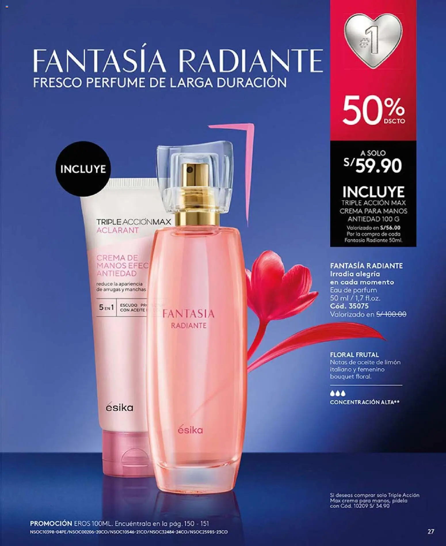 Catálogo Ésika válido desde 14.03.2026 | Página: 27 | Productos: Crema de manos, Aceite, Crema, Perfume