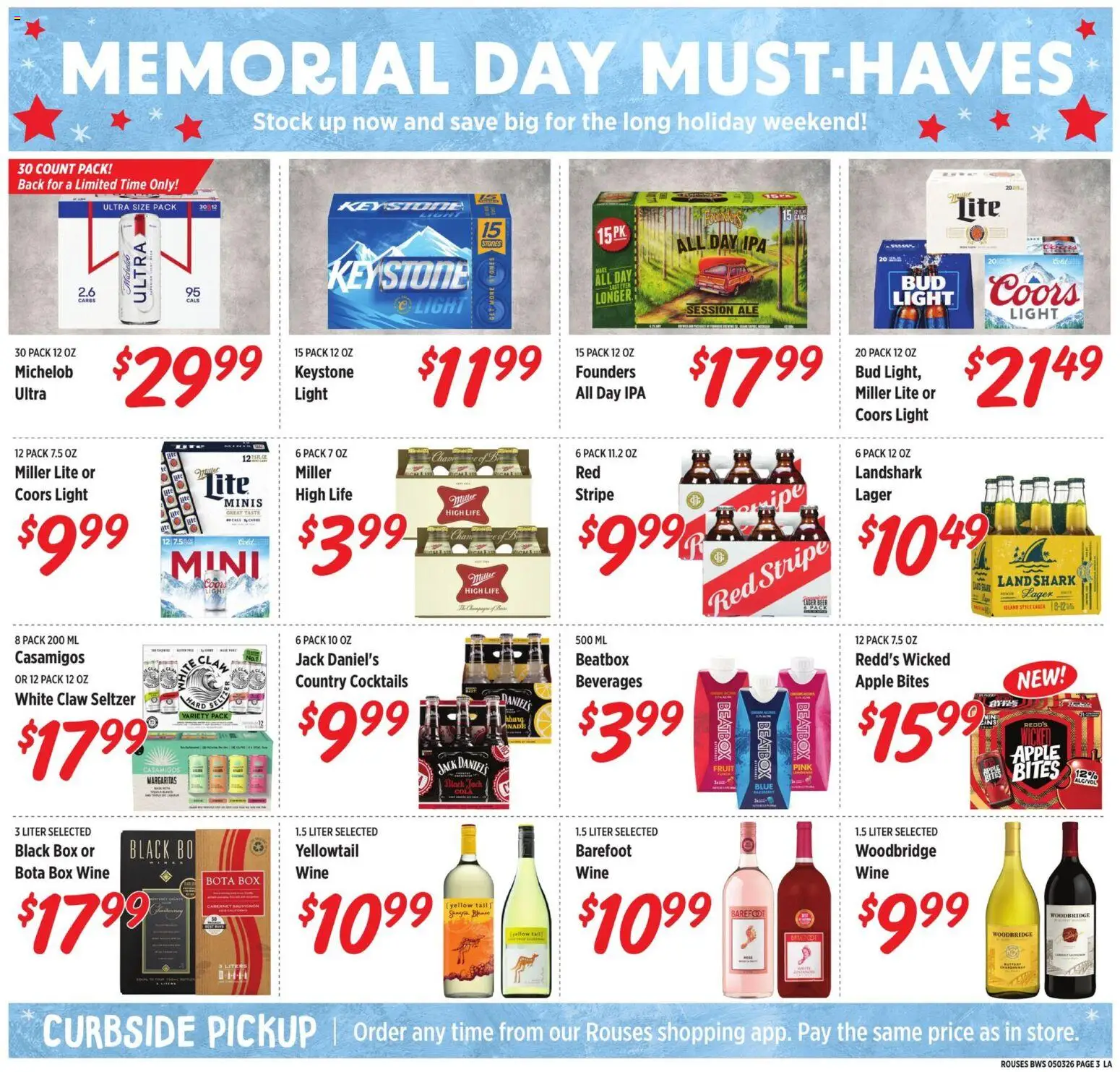 Rouses Monthly Alcohol Flyer - valid from 29.04.2026 | Page: 3 | Products: Box, Wine
