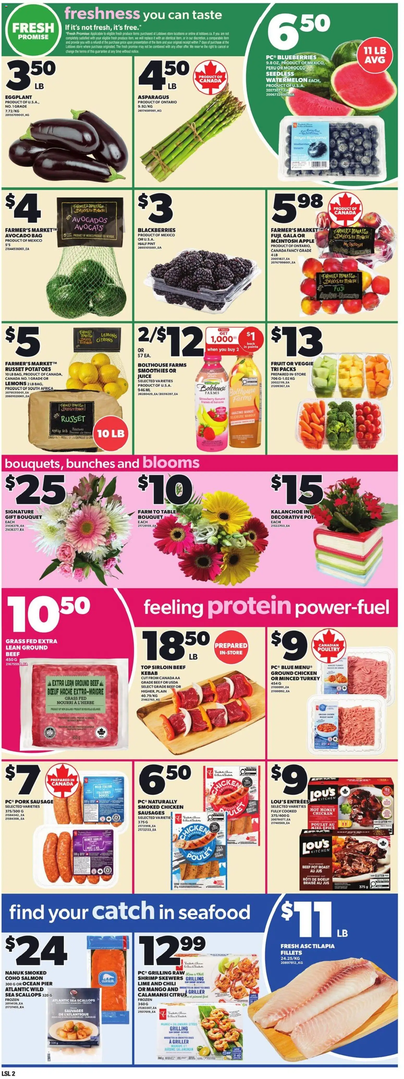 Loblaws flyer valid from 04.06.2026 | Page: 5 | Products: Beef, Potatoes, Chicken, Pork