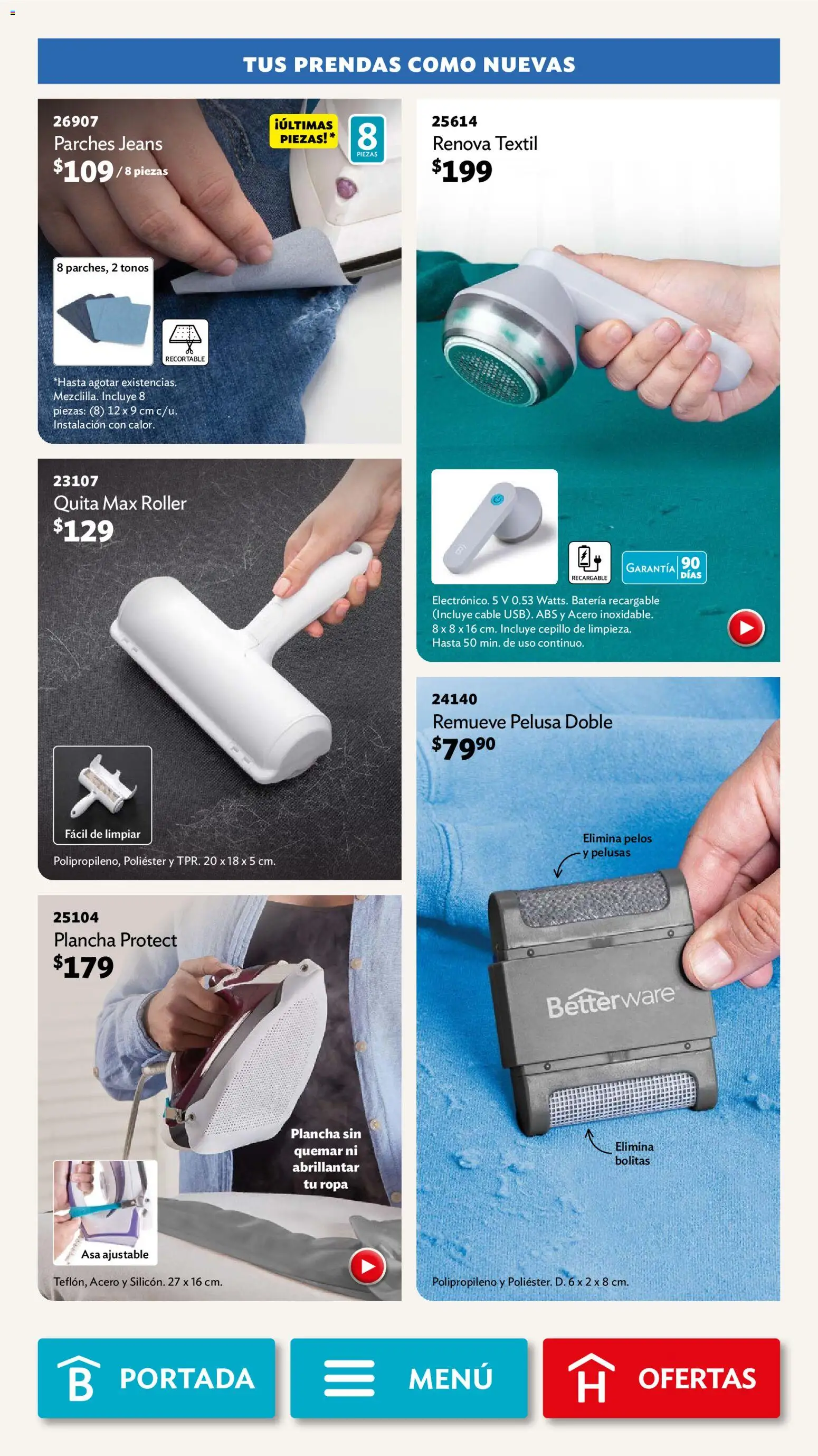 Nuevas ofertas de Betterware válidas en toda la República Mexicana desde el 02/02/2026. ¡Encuentra las mejores ofertas en Betterware campaña 2 2026! | Página: 102 | Productos: Cable, Plancha, Ropa, Batería