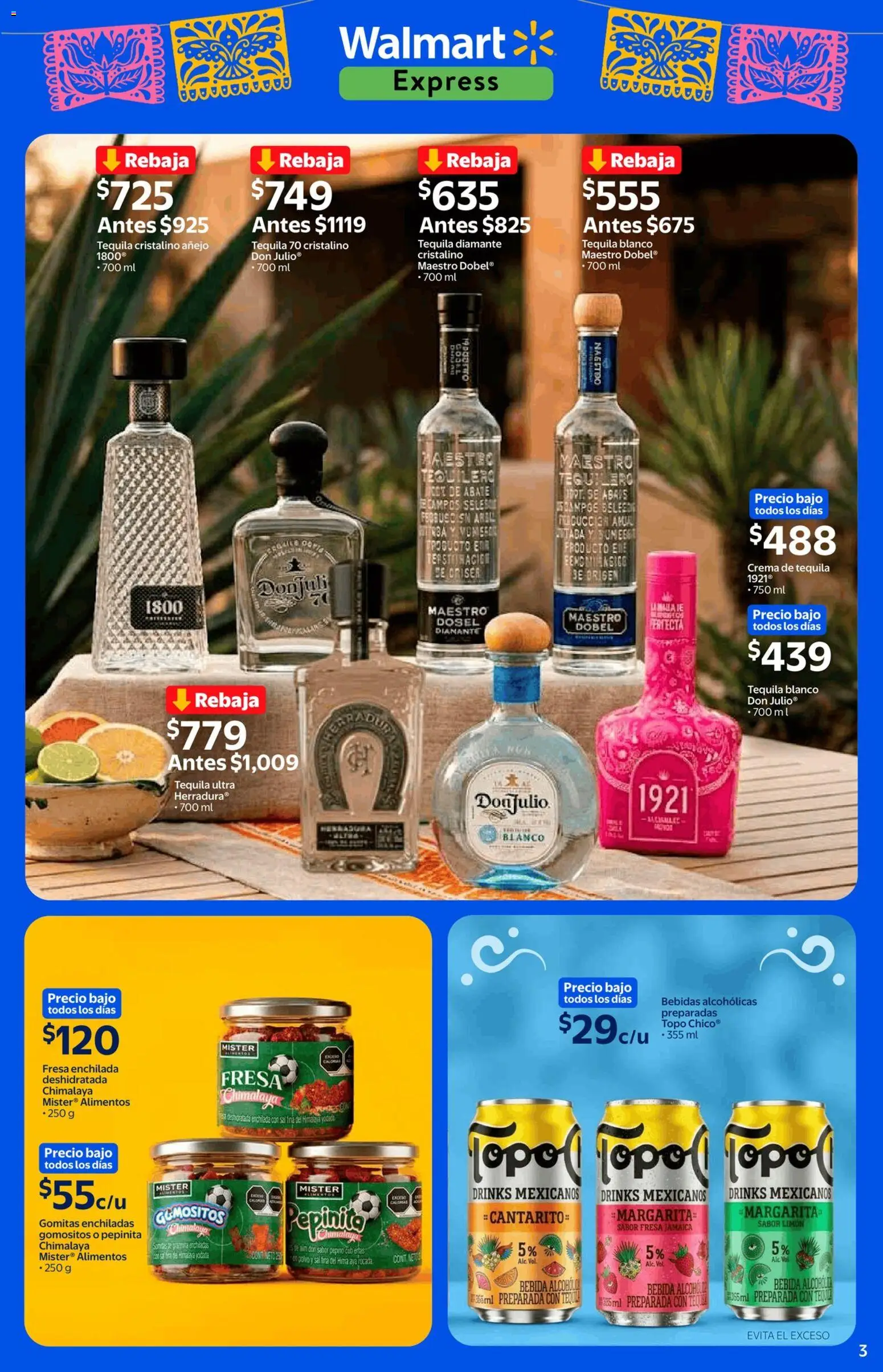 Nuevas ofertas de Walmart Express válidas en toda la República Mexicana desde el 04.06.2026. ¡Encuentra las mejores ofertas en Walmart Express folleto El corazón de Mexico! | Página: 3 | Productos: Crema, Tequila, Polvo, Gomitas