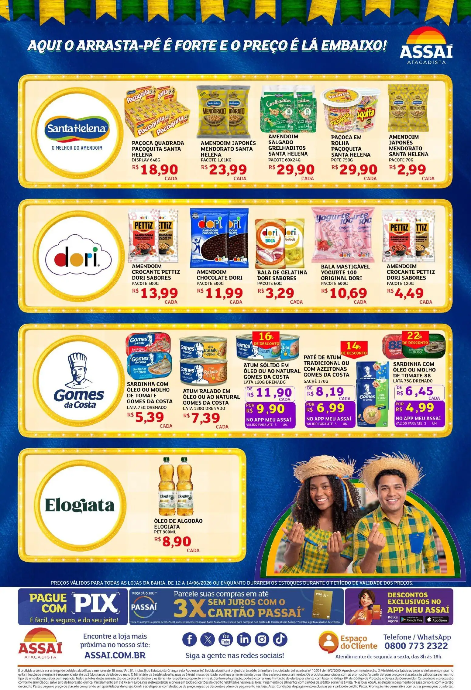 Assaí Atacadista Folheto - válido de 12.06.2026 | Página: 2 | Produtos: Amendoim, Chocolate, Gomes da costa, Sardinha
