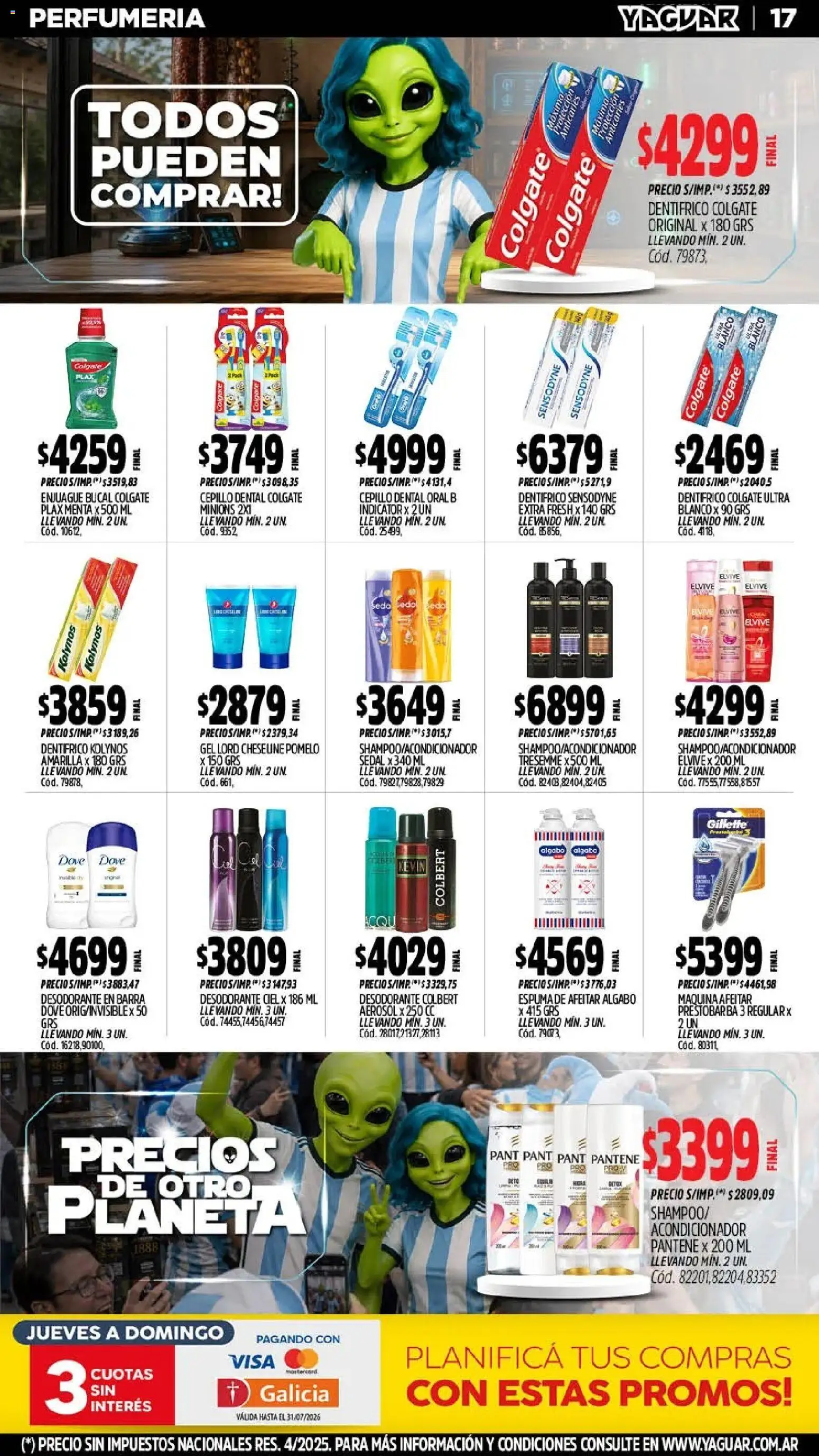 Yaguar - Oferta Semanal Misiones │ válido desde el 13/07/2026 | Página: 17 | Productos: Cepillo, Acondicionador, Desodorante, Pomelo