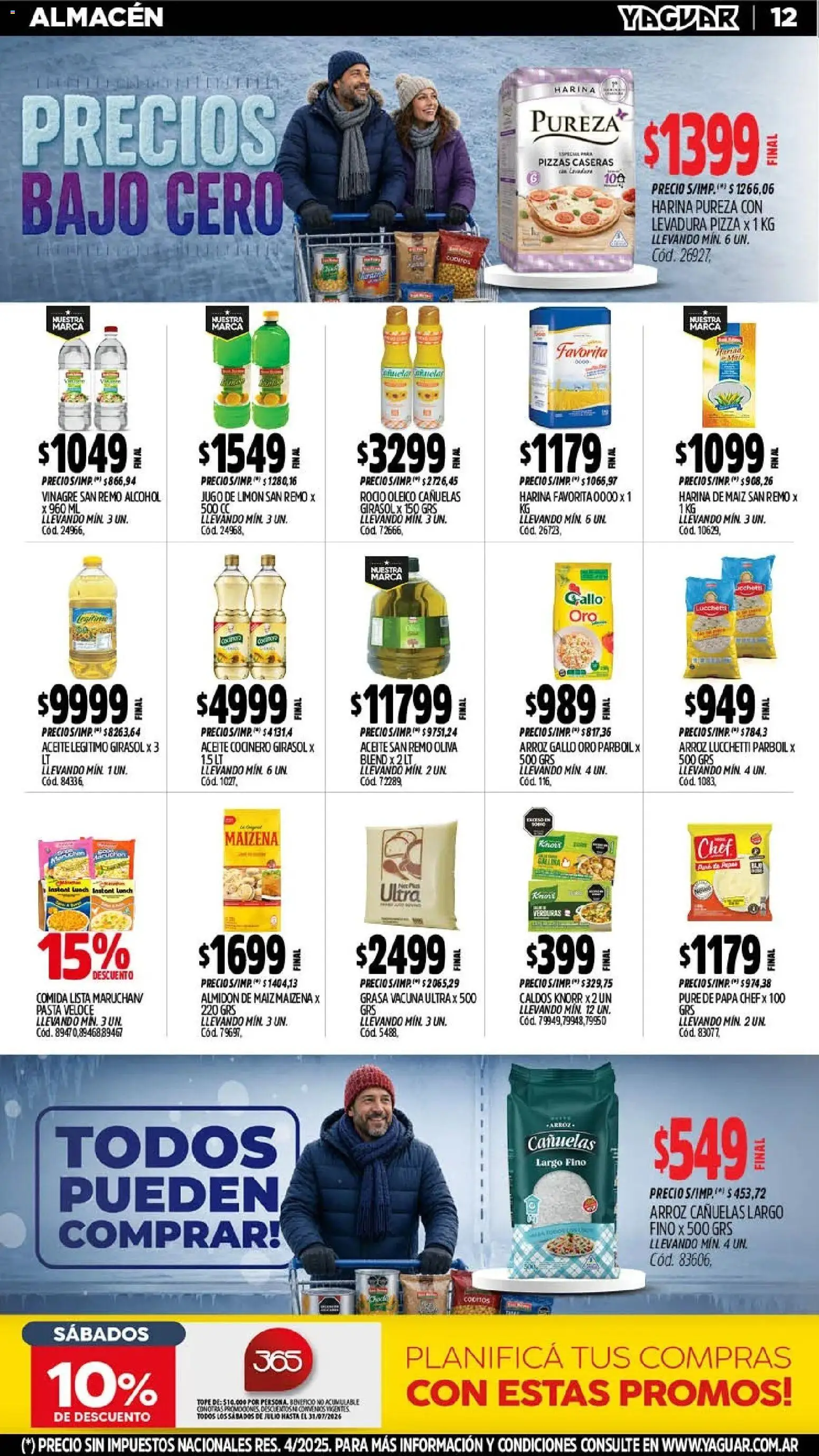 Yaguar - Oferta Semanal Trelew │ válido desde el 27/07/2026 | Página: 15 | Productos: Oliva, Pizza, Jugo, Arroz