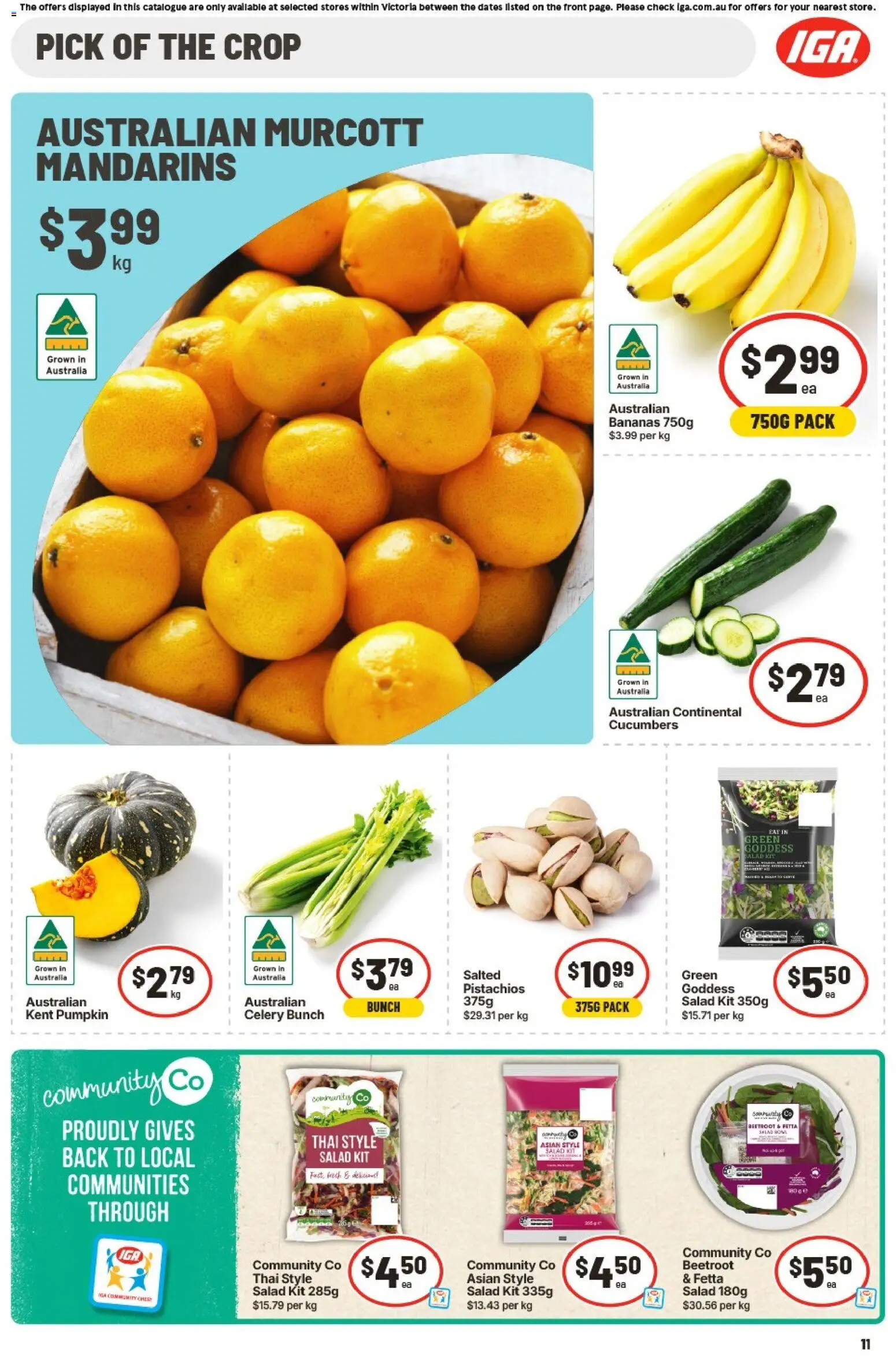 IGA catalogue - valid from 19/08/2026 | Page: 12 | Products: Cucumbers, Pumpkin, Celery, Pistachios
