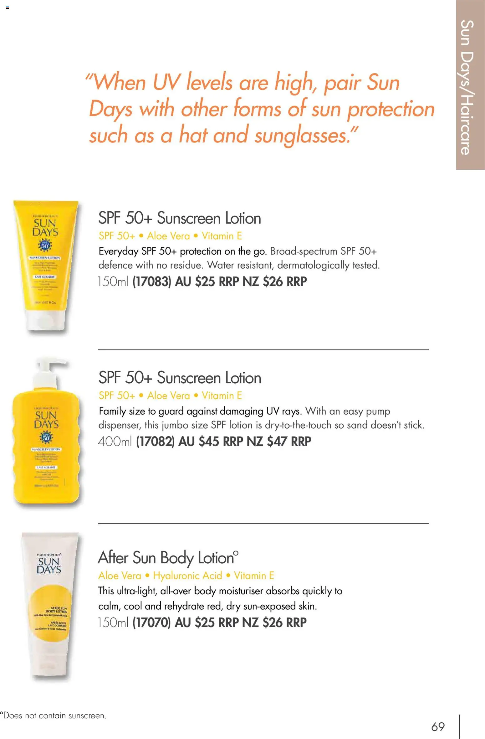 Nutrimetics catalogue - valid from 01/01/2026 | Page: 69 | Products: Moisturiser, Aloe vera, Water, Sun protection