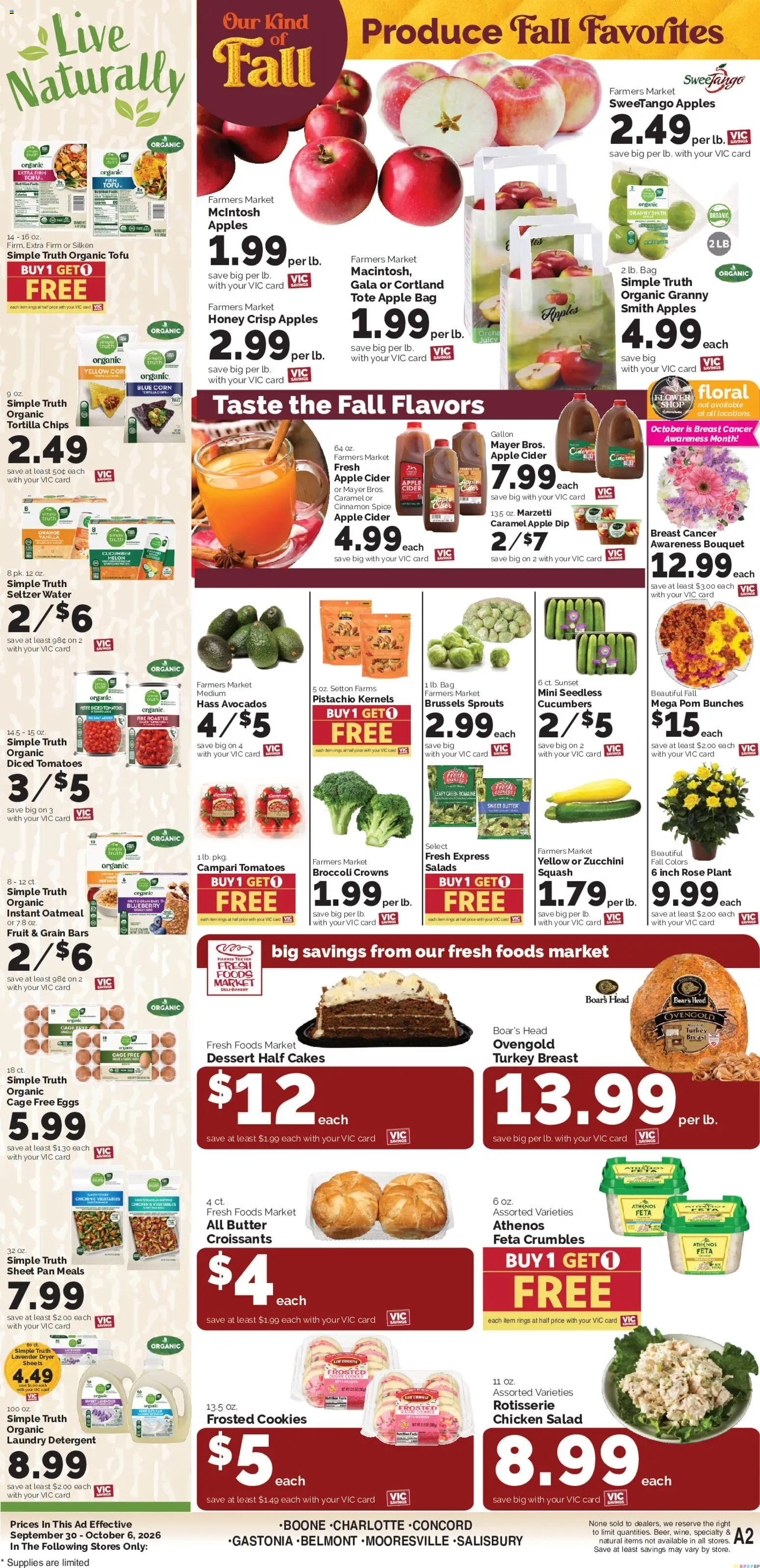 Harris Teeter Weekly Ad - valid from 09/30/2026 | Page: 13 | Products: Corn, Crowns, Water, Vanilla
