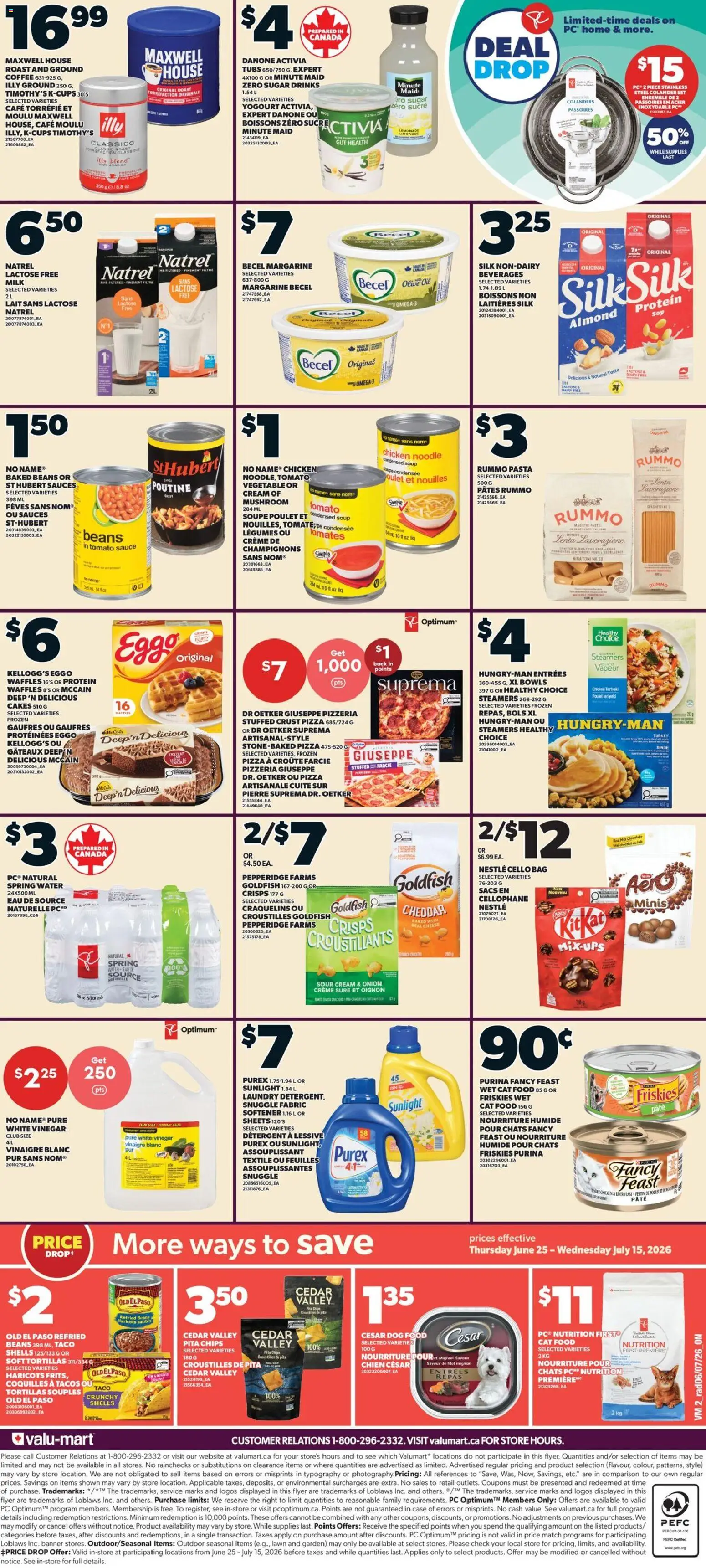 Valu Mart flyer valid from Jul 9, 2026 | Page: 3 | Products: Chips, Bag, Detergent, Pizza