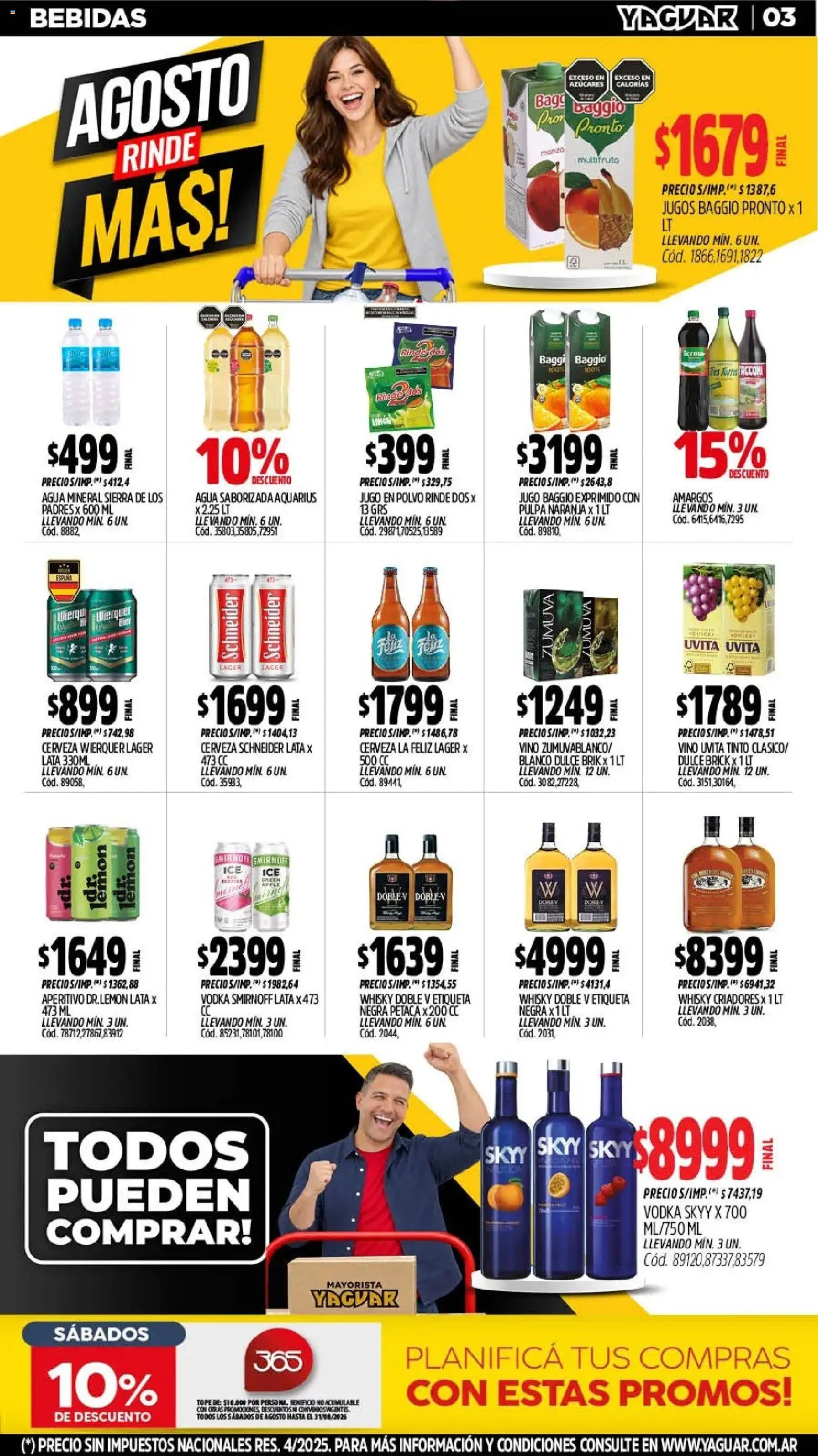 Yaguar - Oferta Semanal Mar del Plata │ válido desde el 17/07/2026 | Página: 3 | Productos: Vodka, Agua, Agua mineral, Cerveza