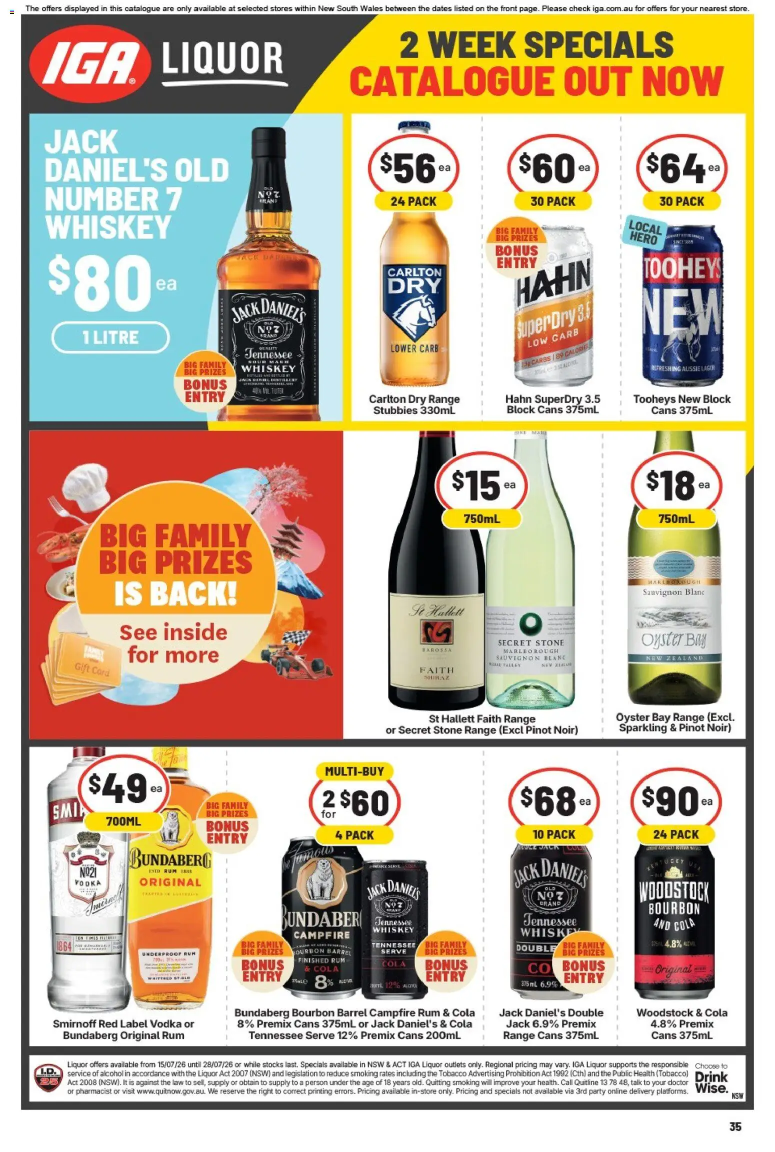 IGA catalogue - valid from 28/07/2026 | Page: 42 | Products: Bourbon, Vodka, Whiskey, Rum