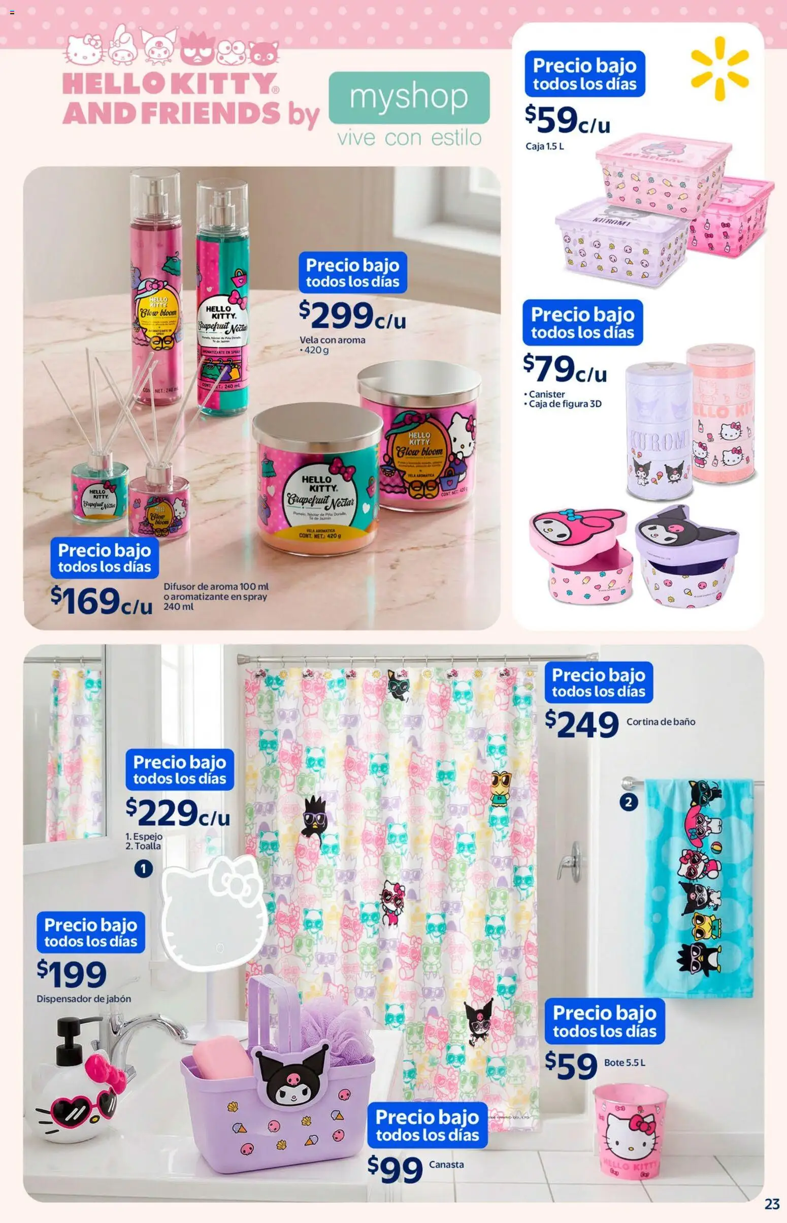 Nuevas ofertas de Walmart válidas en toda la República Mexicana desde el 05.03.2026. ¡Encuentra las mejores ofertas en Walmart folleto Sol, arena y bronceador a precios bajos! | Página: 23 | Productos: Toalla, Vela, Caja, Canasta