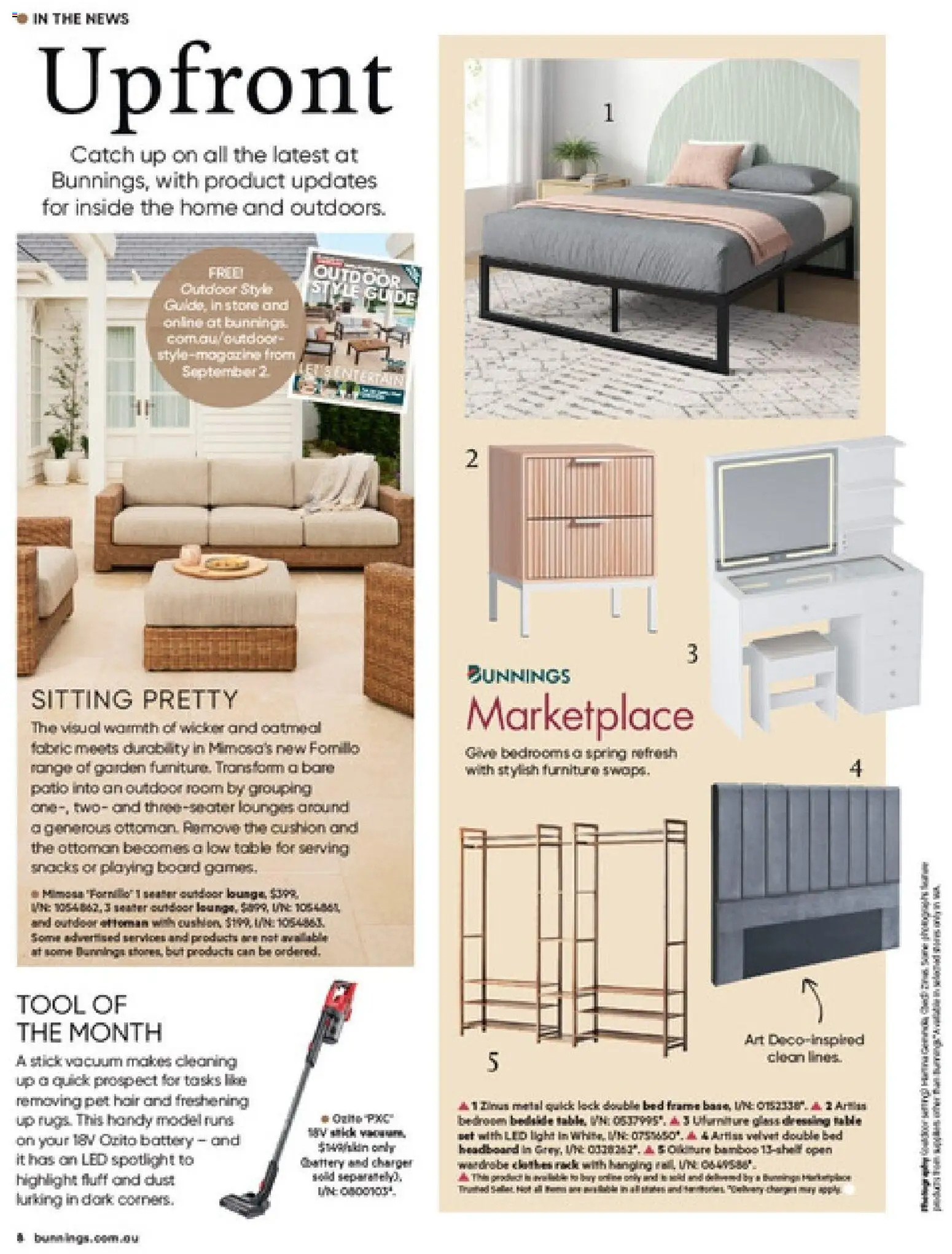 Bunnings Warehouse catalogue - valid from 01/09/2026 | Page: 8 | Products: Bed frame, Light, Ottoman, Oatmeal