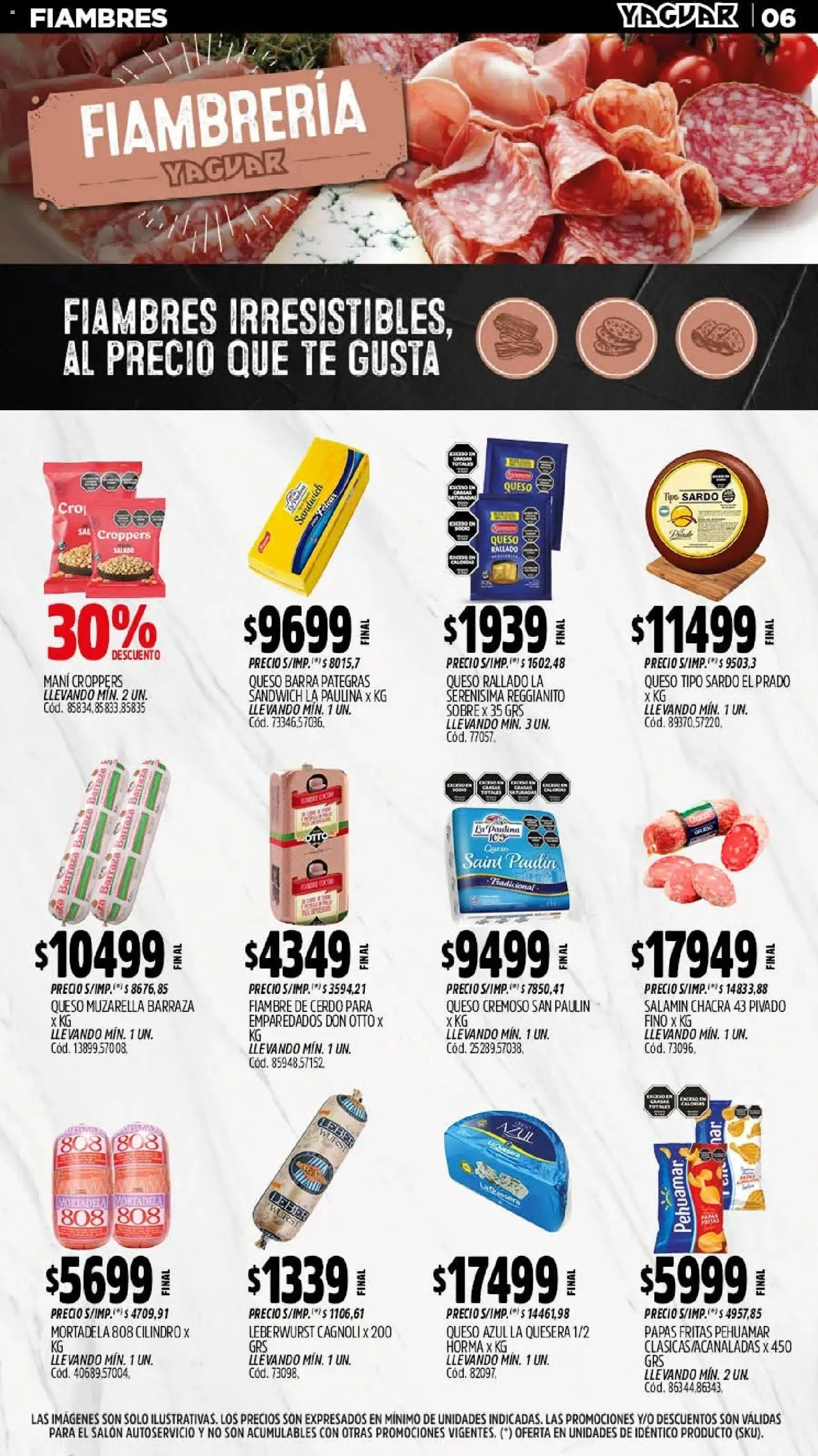 Yaguar - Oferta Semanal Neuquen │ válido desde el 18.05.2026 | Página: 6 | Productos: Sobre, Queso, Cerdo, Papas fritas