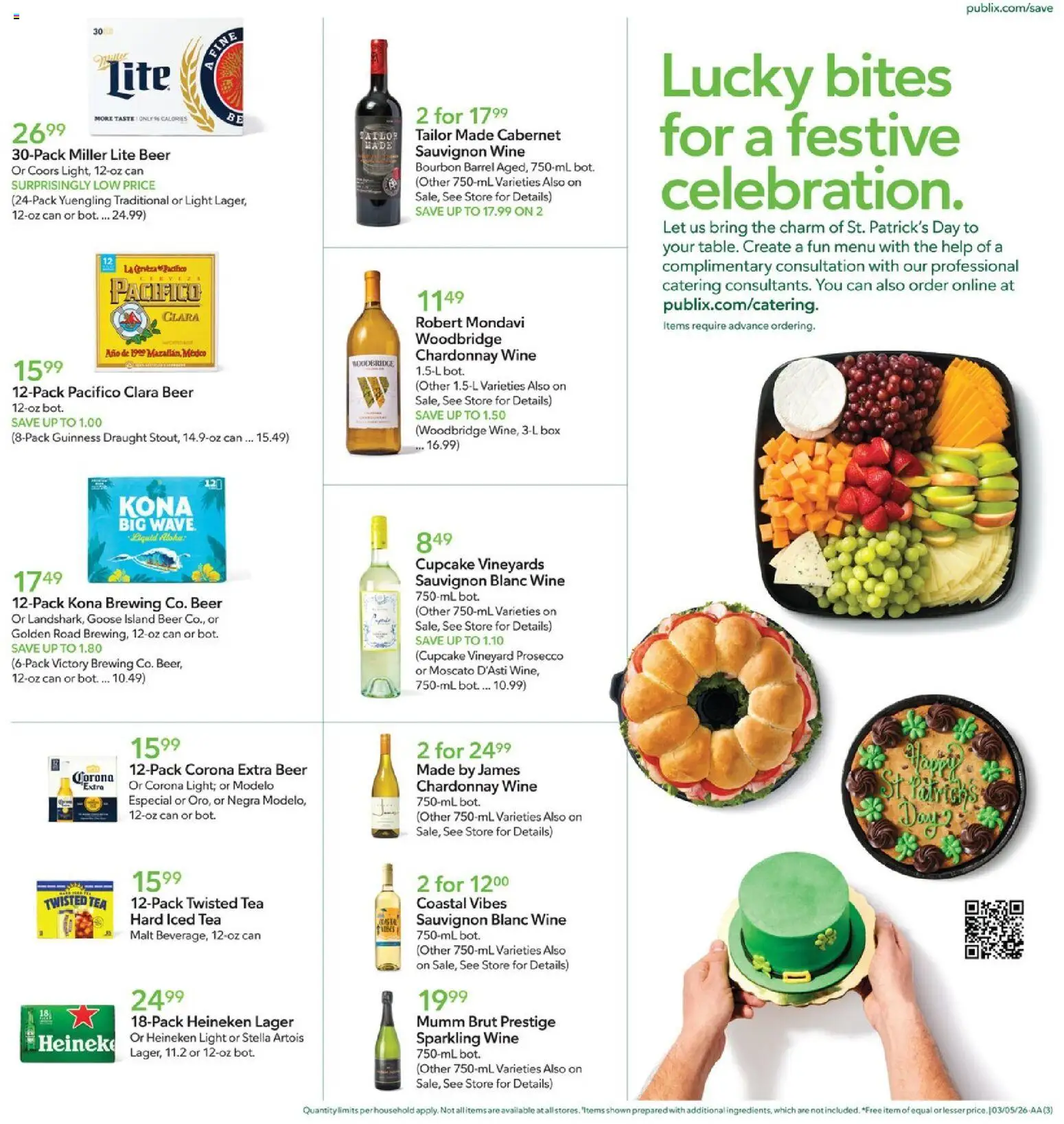 Publix Weekly Ad - valid from 04.03.2026 | Page: 3 | Products: Wine, Beer, Tea, Cupcake