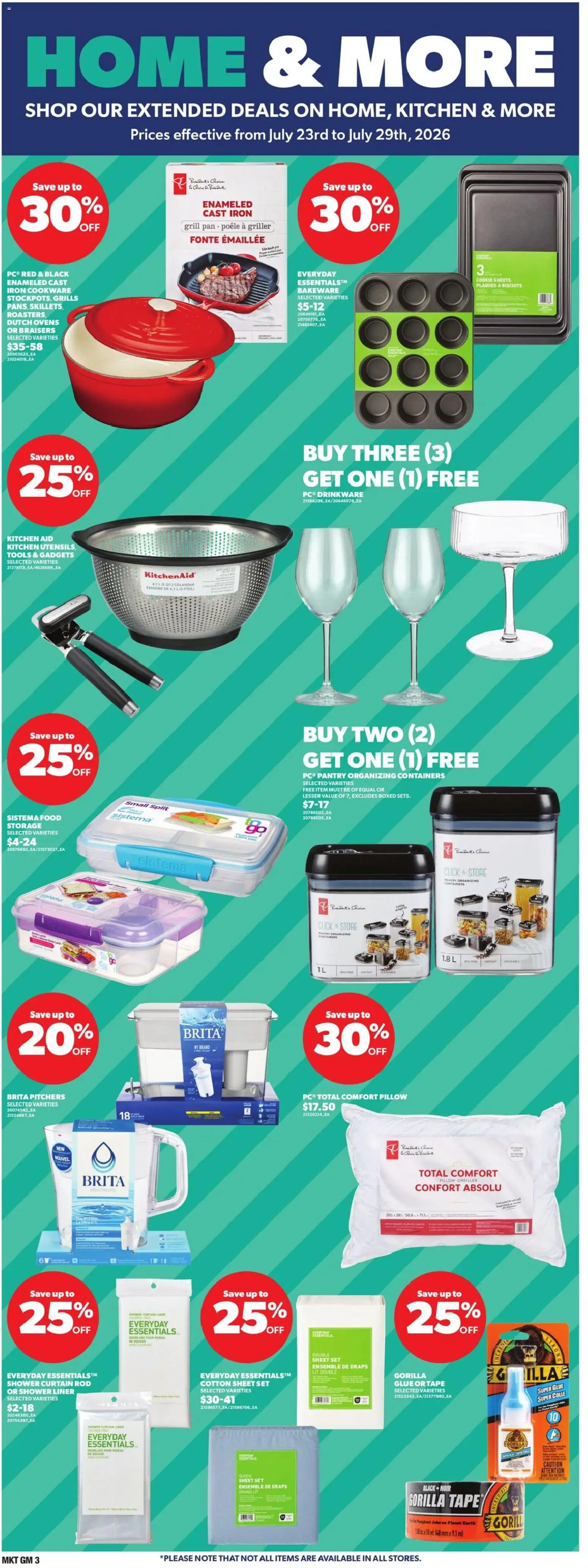 Zehrs flyer valid from Jul 23, 2026 | Page: 14 | Products: Hat, Pillow, Food, Shower