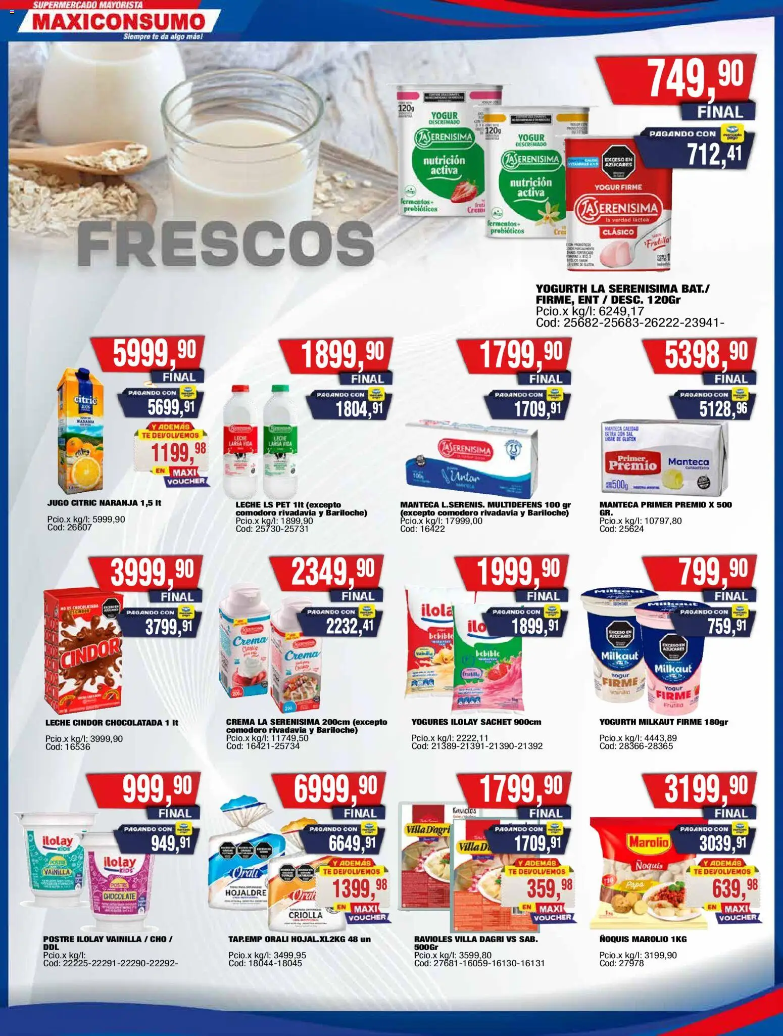 Maxiconsumo ofertas │ válido desde el 16.03.2026 | Página: 15 | Productos: Leche, Yogur, Chocolate, Ñoquis