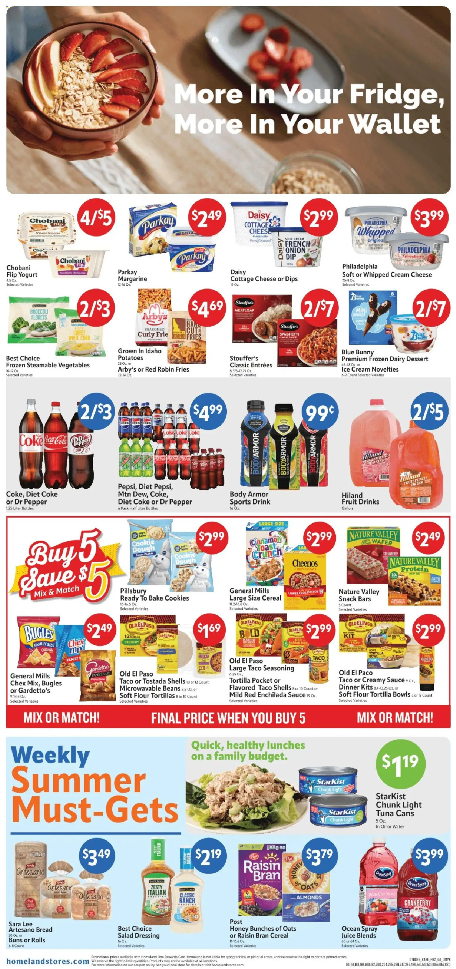 Homeland Weekly Ad - valid from 07/08/2026 | Page: 2 | Products: Cheese, Bread, Cookies, Sugar
