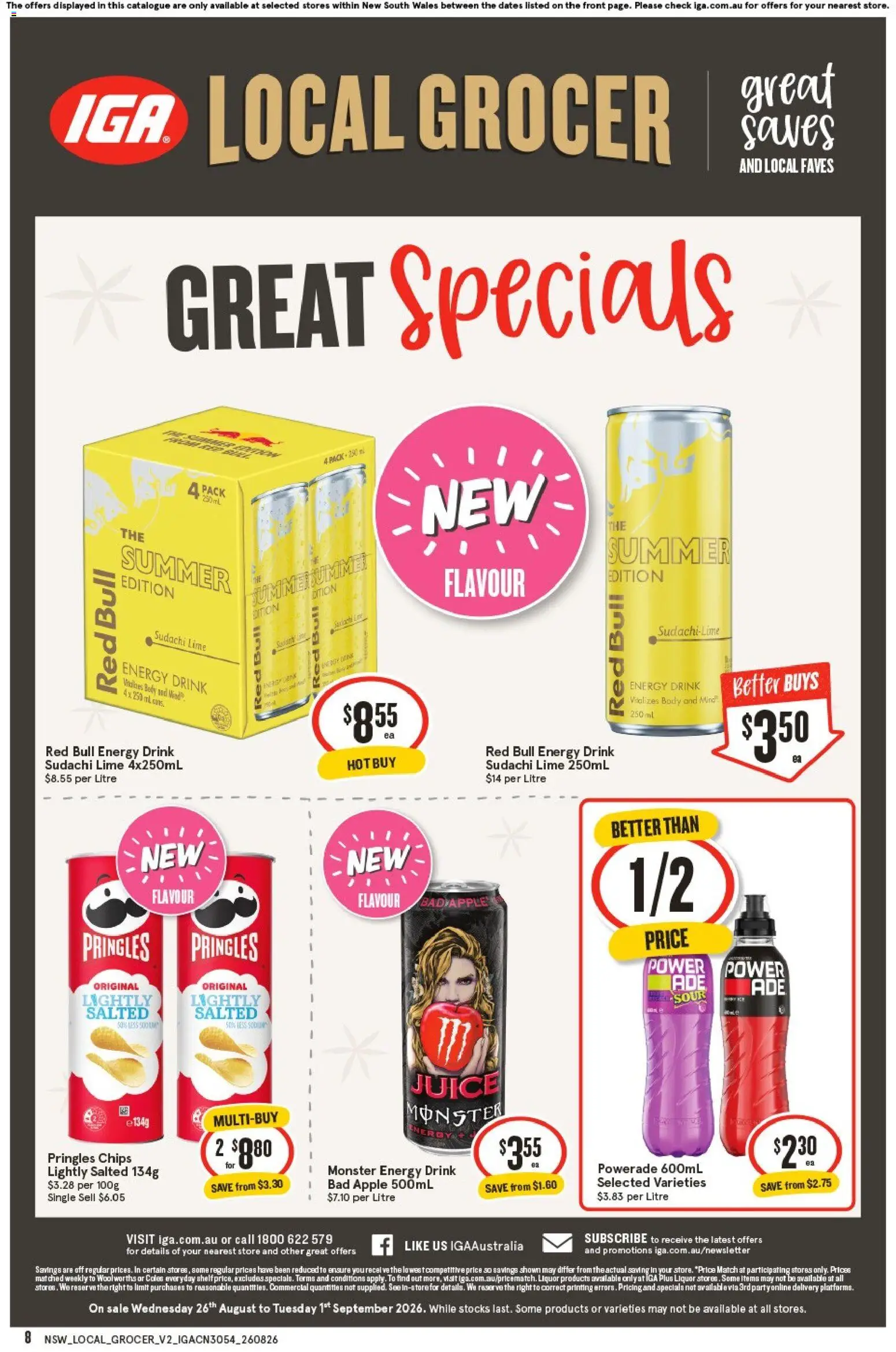 IGA catalogue - valid from 26/08/2026 | Page: 8 | Products: Cheese, Fish, Ice cream, Fridge