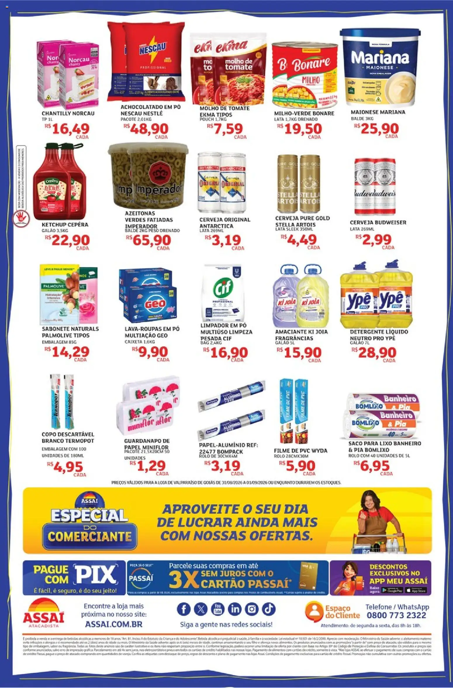 Assaí Atacadista Folheto - válido de 31/08/2026 | Página: 2 | Produtos: filme de PVC, Pó, Achocolatado, Chantilly