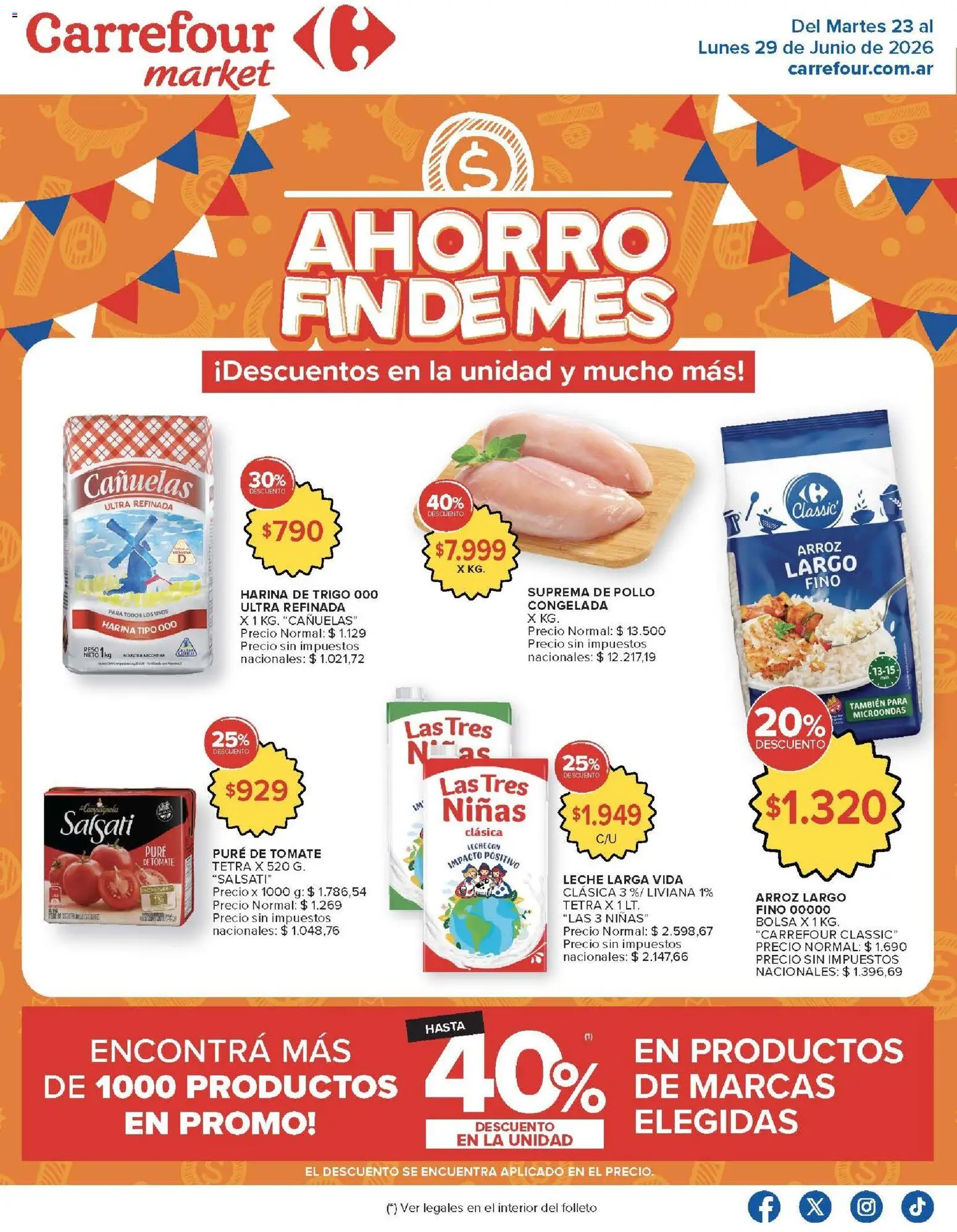 Carrefour ofertas │ válido desde el 23/06/2026 | Página: 36 | Productos: Bolsa, Pollo, Microondas, Arroz