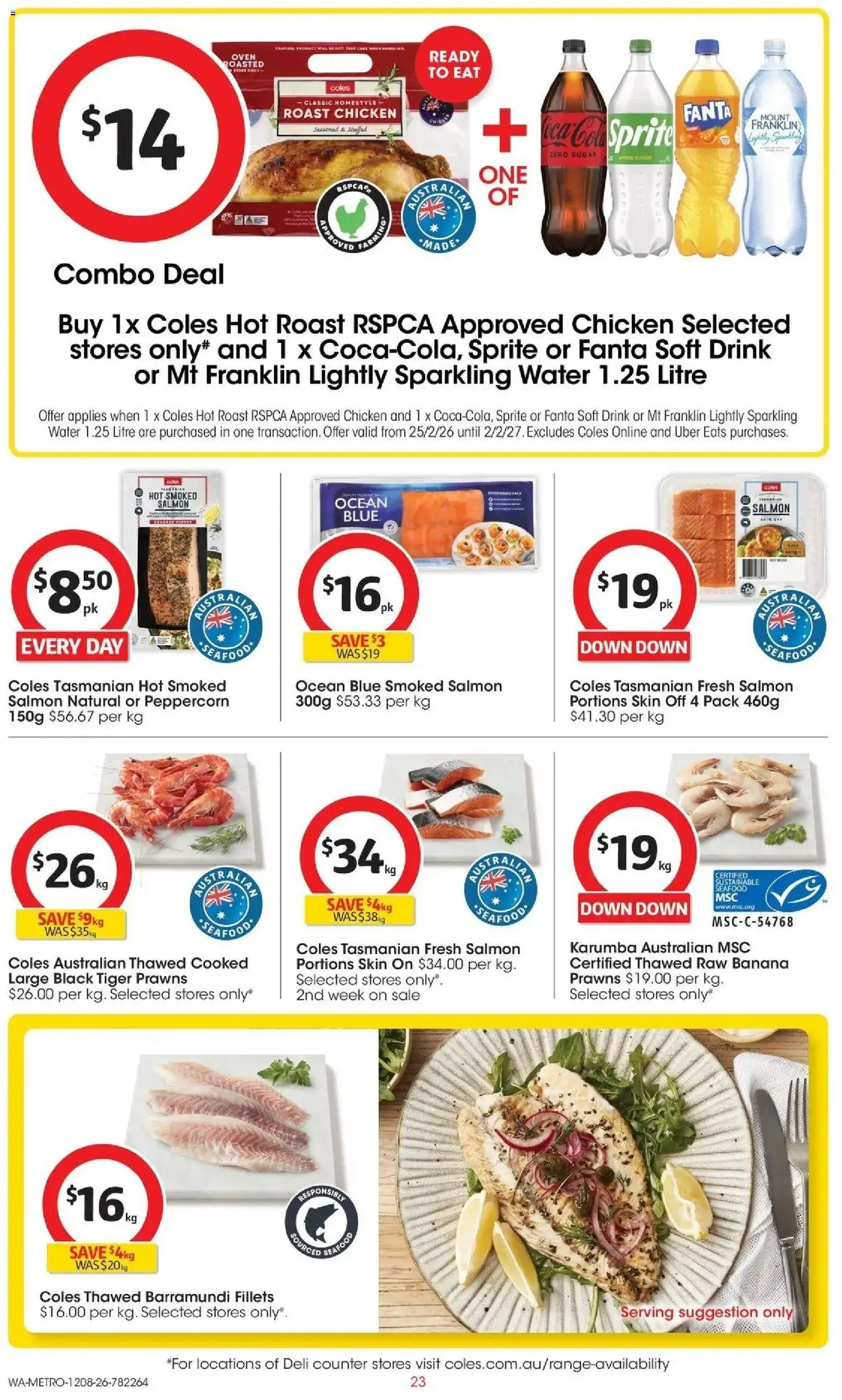 Coles catalogue - valid from 12/08/2026 | Page: 23 | Products: Prawns, Water, Roast, Oven