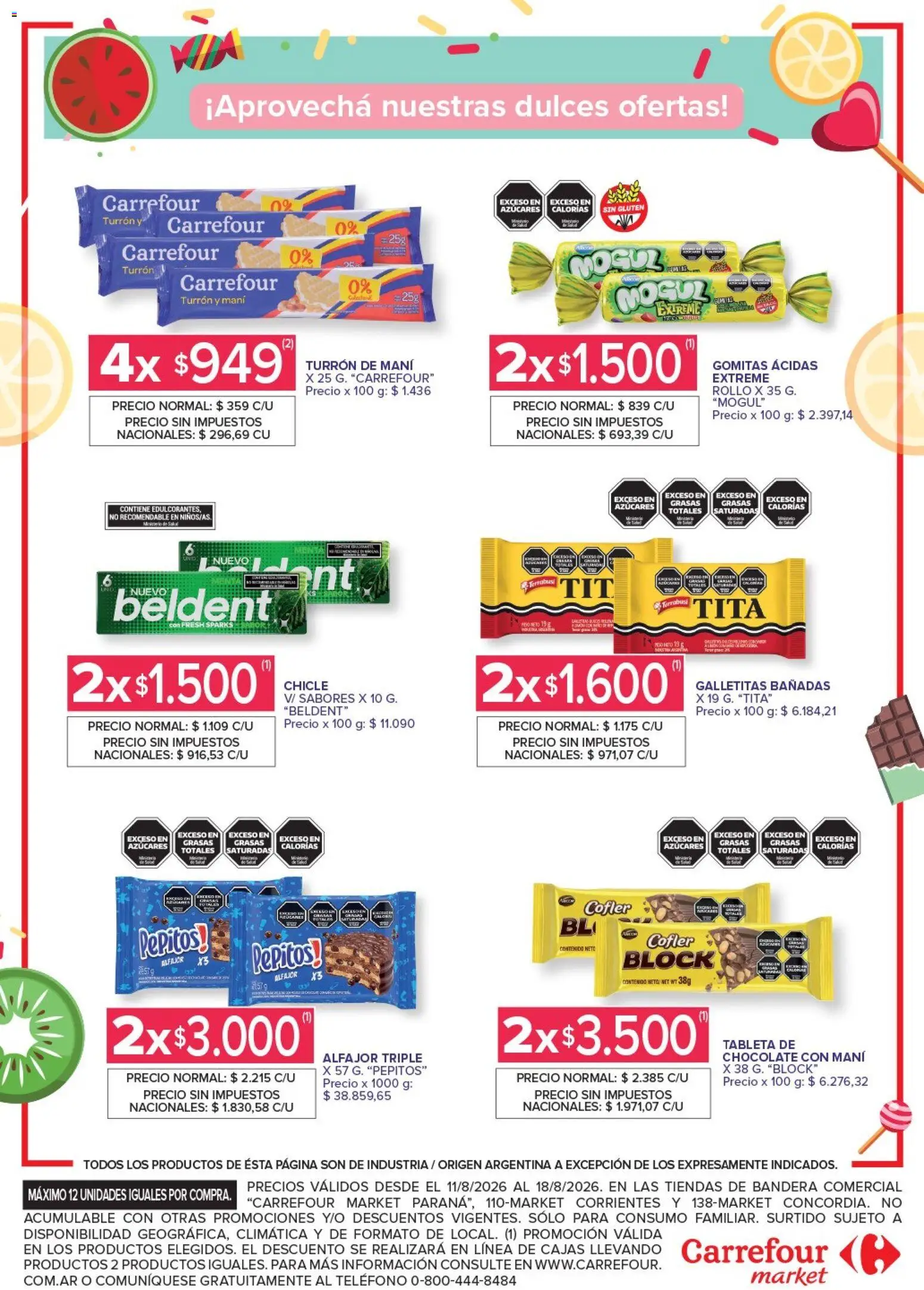 Carrefour Market Corrientes │ válido desde el 11/08/2026 | Página: 5 | Productos: Tableta, Tableta de chocolate, Mani, Chocolate