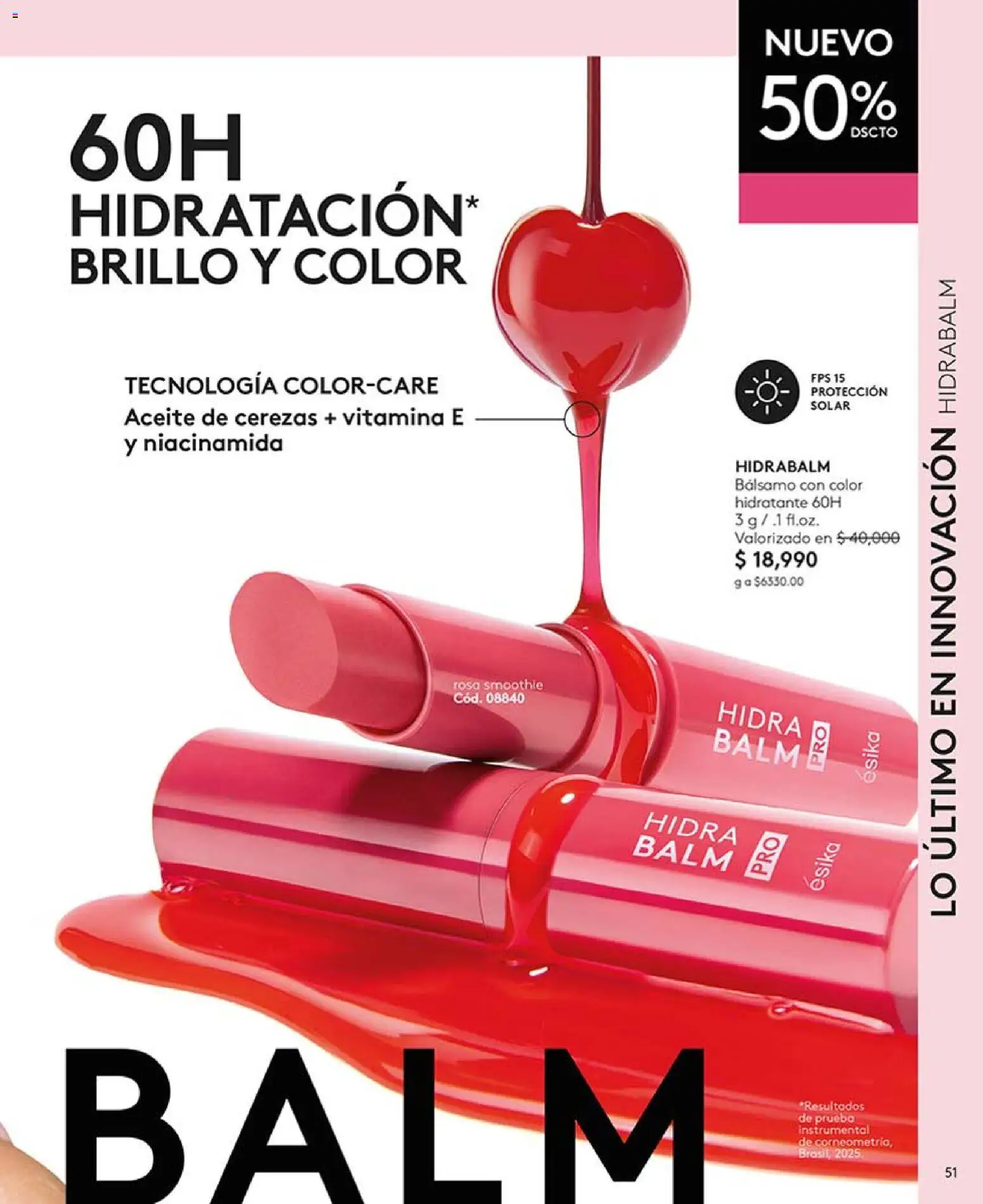Ésika revista - valida desde el 13.03.2026 | Página: 51 | Productos: Bálsamo, Brillo, Cerezas, Aceite