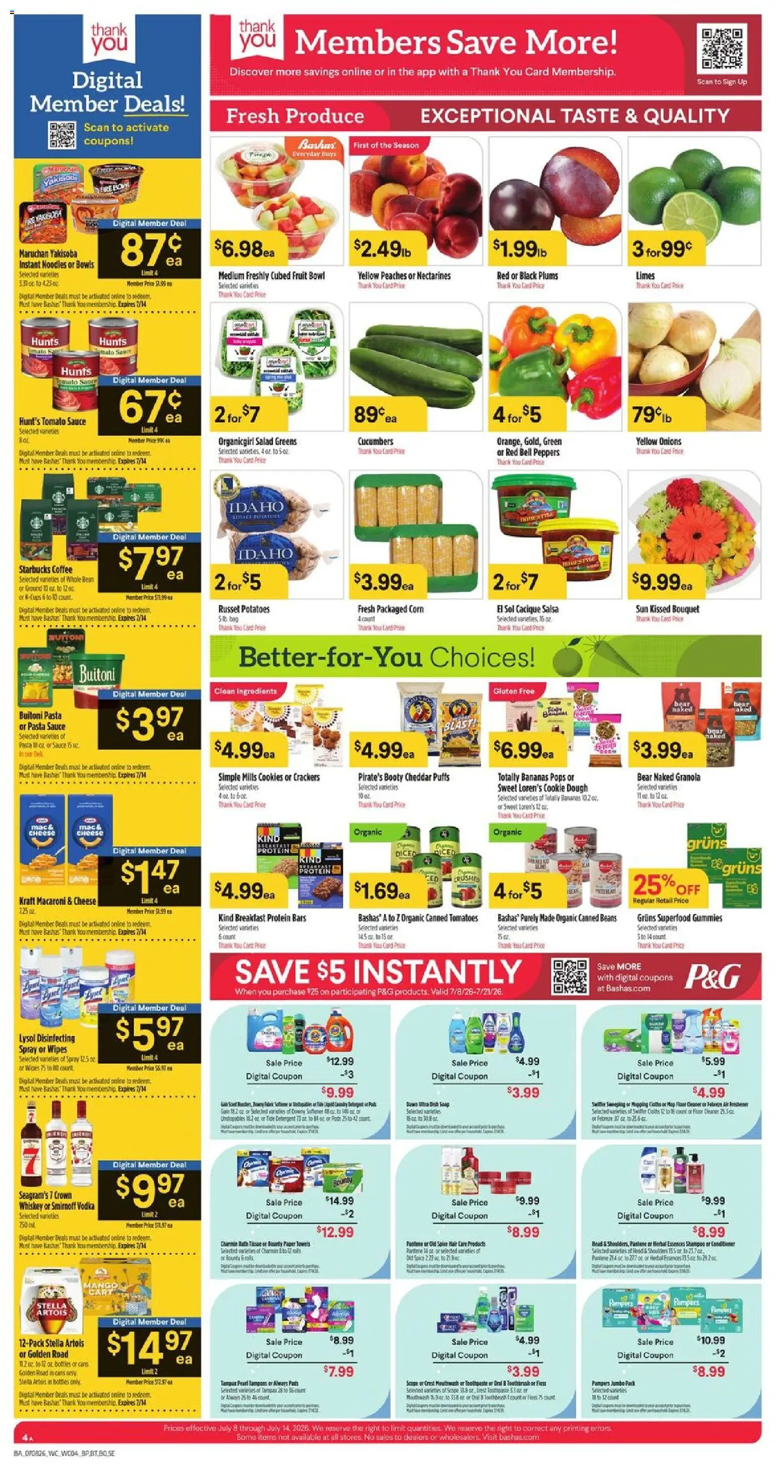 Basha's Weekly Ad - valid from 07/08/2026 | Page: 4 | Products: Soap, Tomatoes, Pasta, Salad