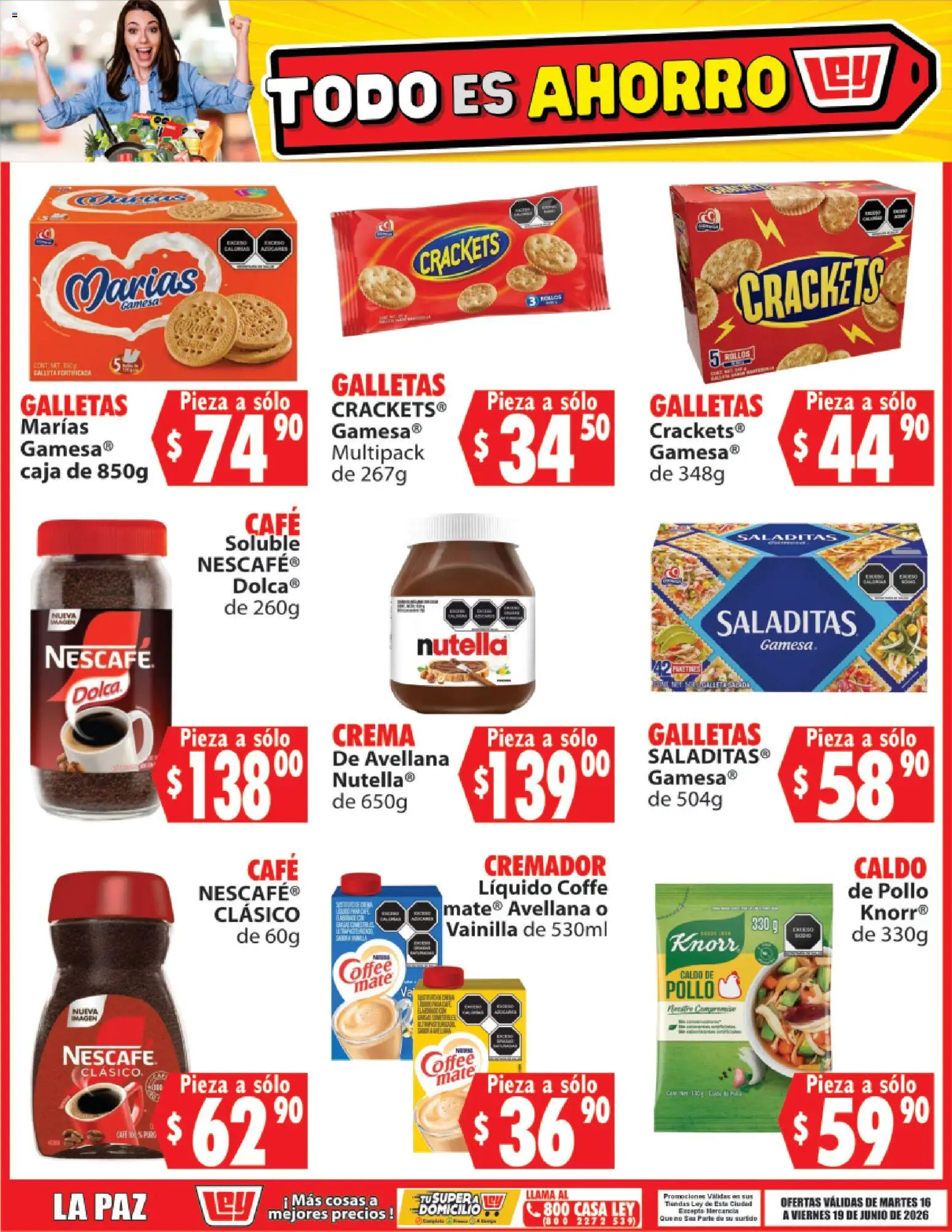 Nuevas ofertas de Casa Ley válidas en toda la República Mexicana desde el 16.06.2026. ¡Encuentra las mejores ofertas en Casa Ley folleto Todo es ahorro! | Página: 3 | Productos: Pollo, Café, Galletas, Mate