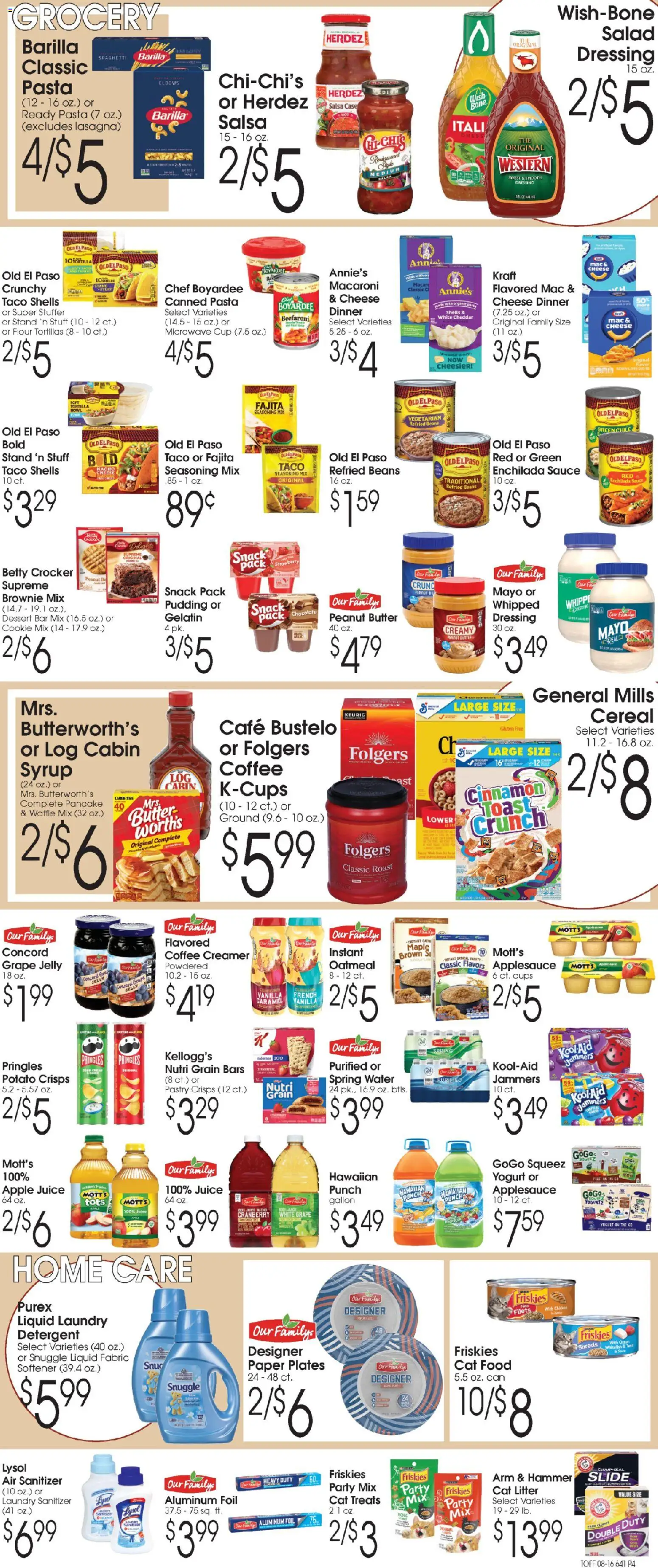 Family Fare Ad - valid from 08/16/2026 | Page: 4 | Products: Syrup, Microwave, Juice, Flour