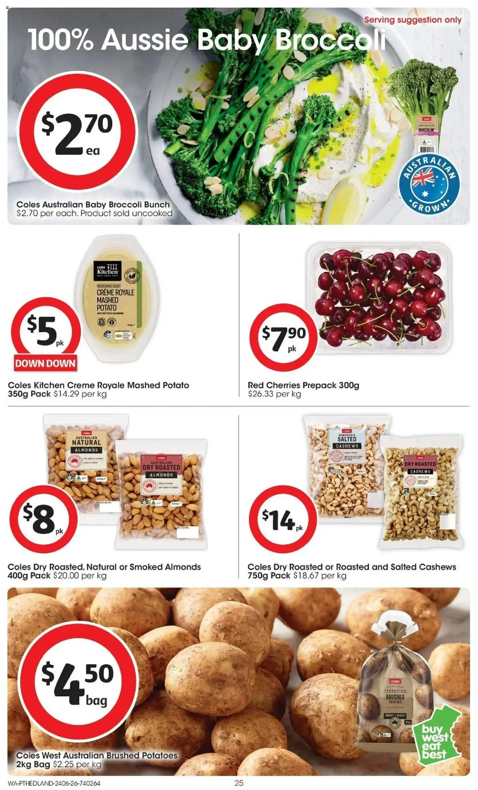 Coles catalogue - valid from 23/06/2026 | Page: 25 | Products: Cherries, Butter, Potatoes, Microwave